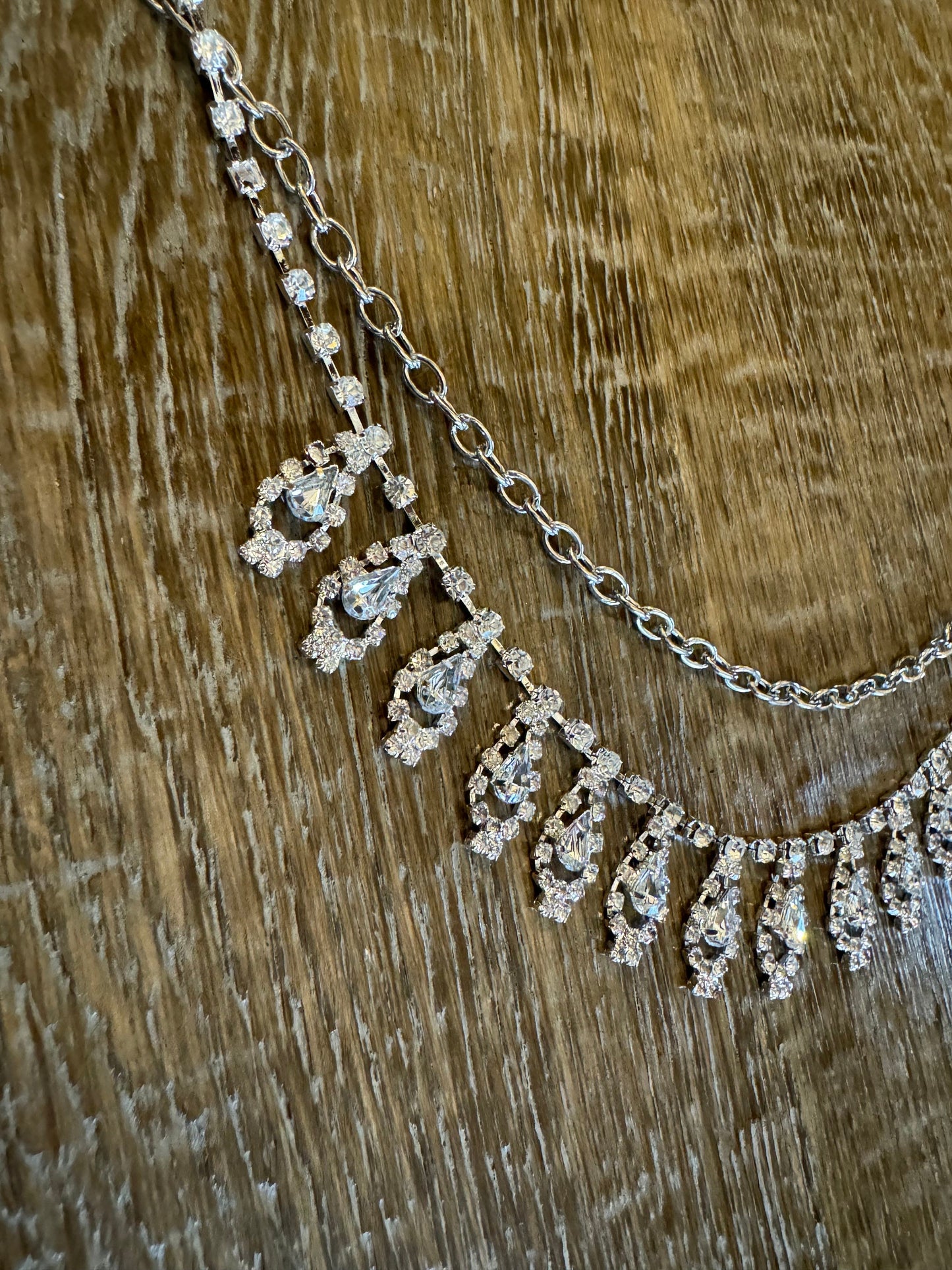 Handmade Rhinestone Diamanté Jeans Chain, Silver Bag Accessory