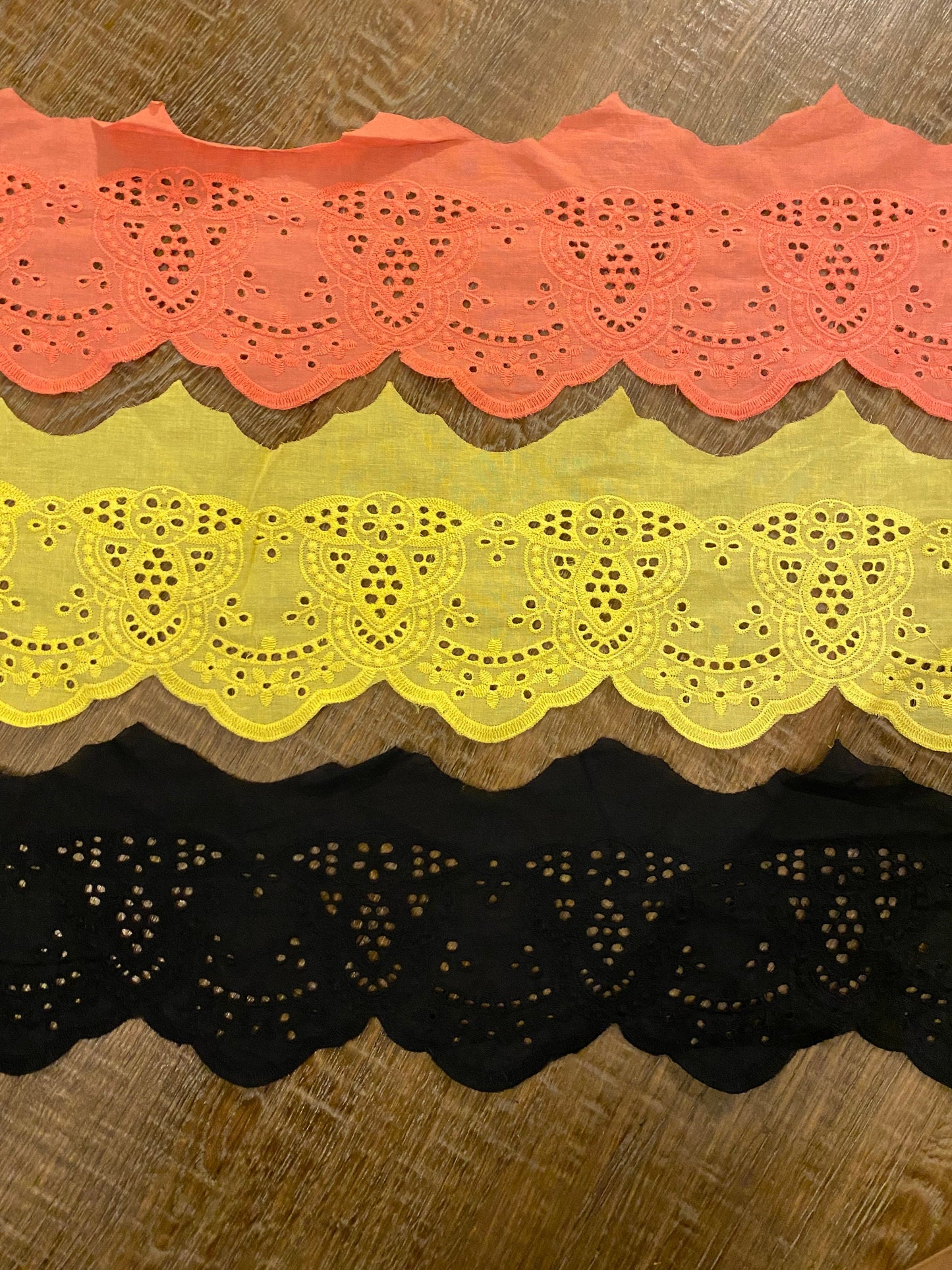 Embroidery Anglaise, 6.5” Wide, Quality Lade, Border, 3 Colour