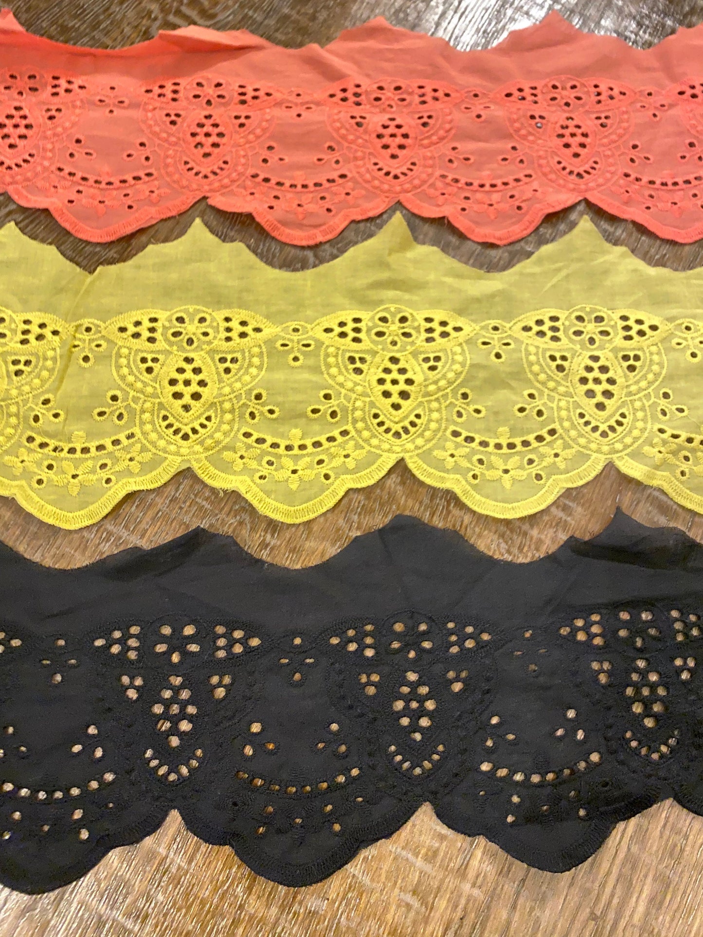 Embroidery Anglaise, 6.5” Wide, Quality Lade, Border, 3 Colour