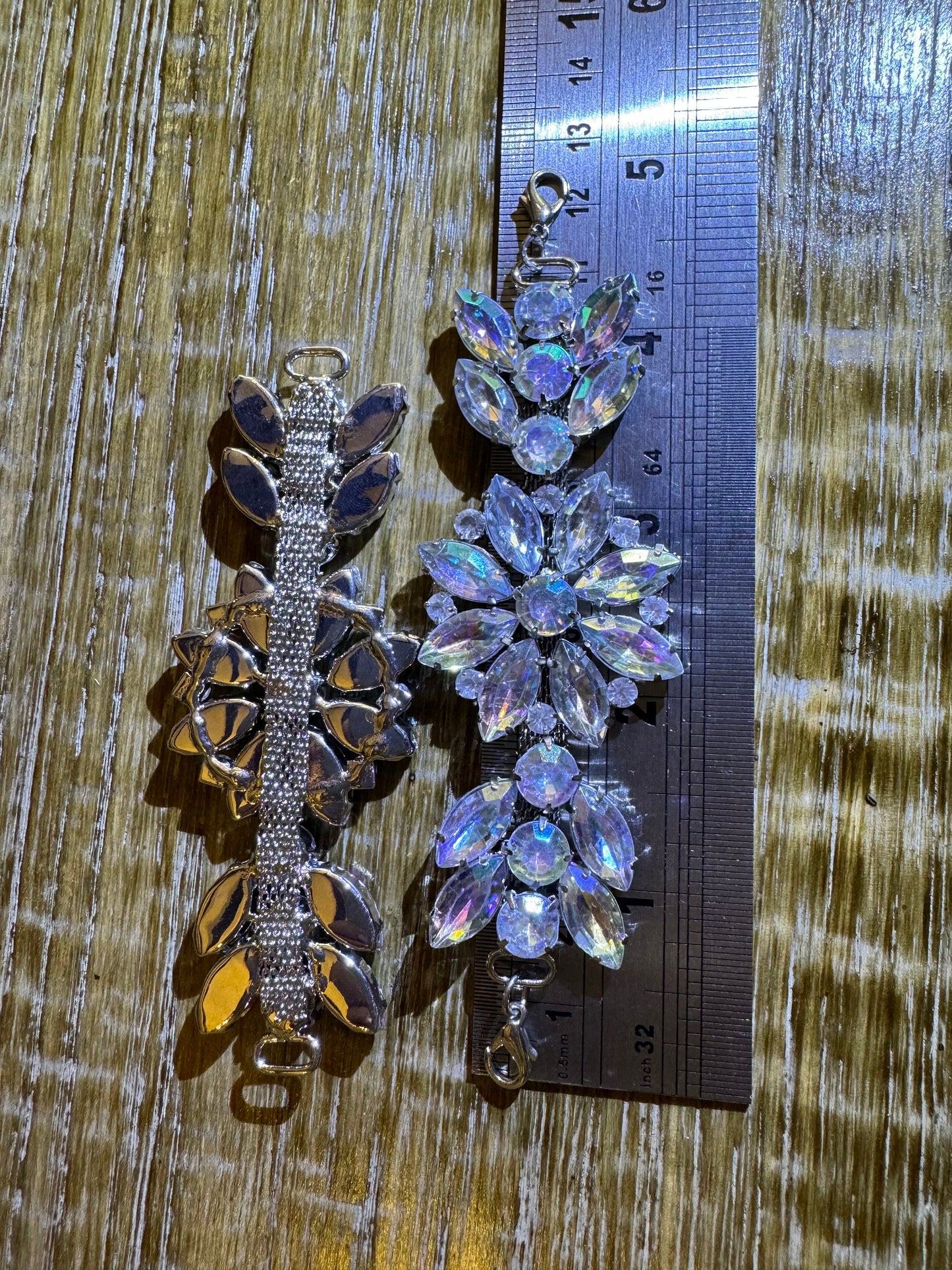 Diamanté Rhinestone Bridal Buckle, Silver Jewel Clasp