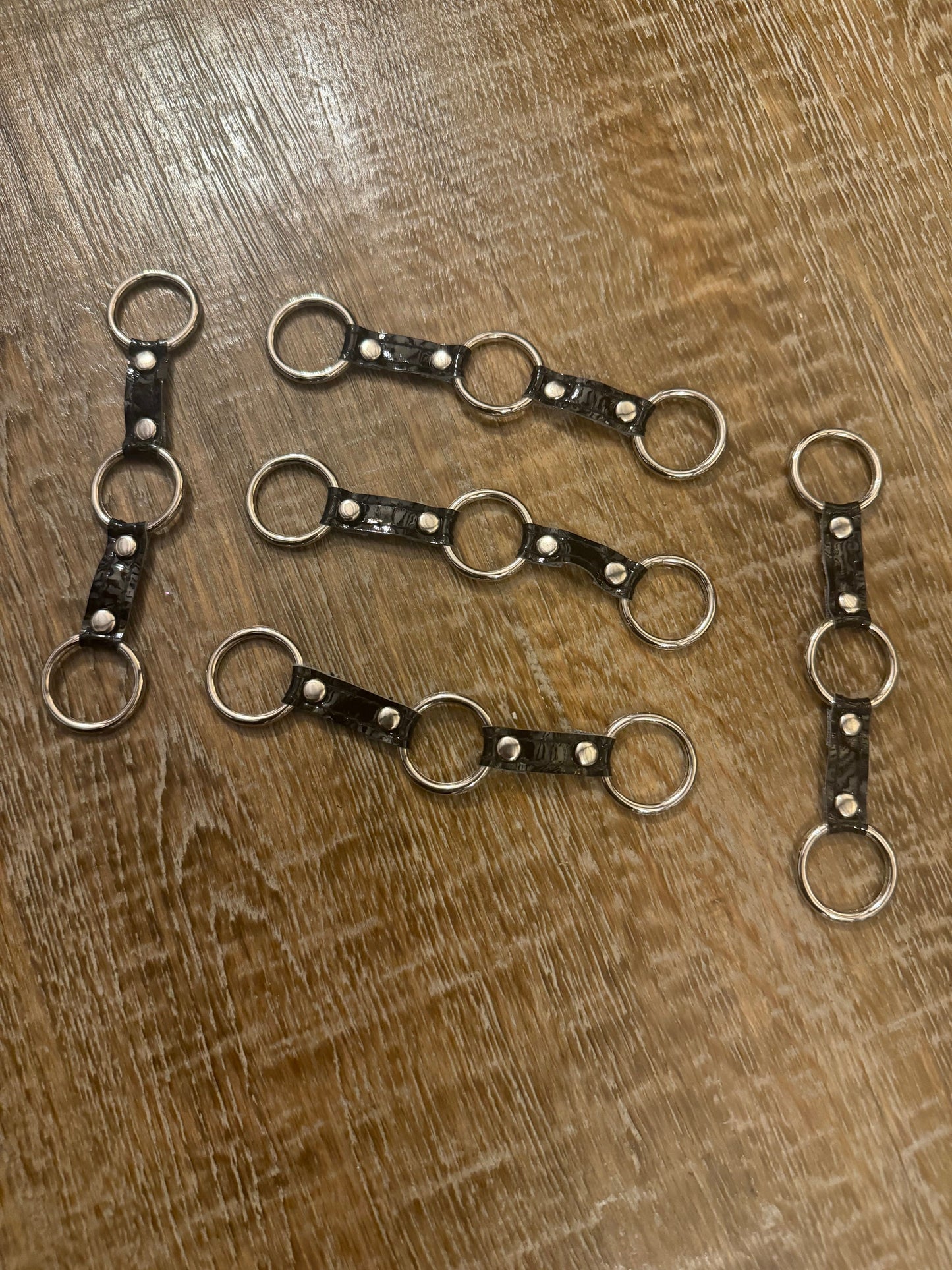 Studded Vegan Faux Leather 3 Rings Accessory