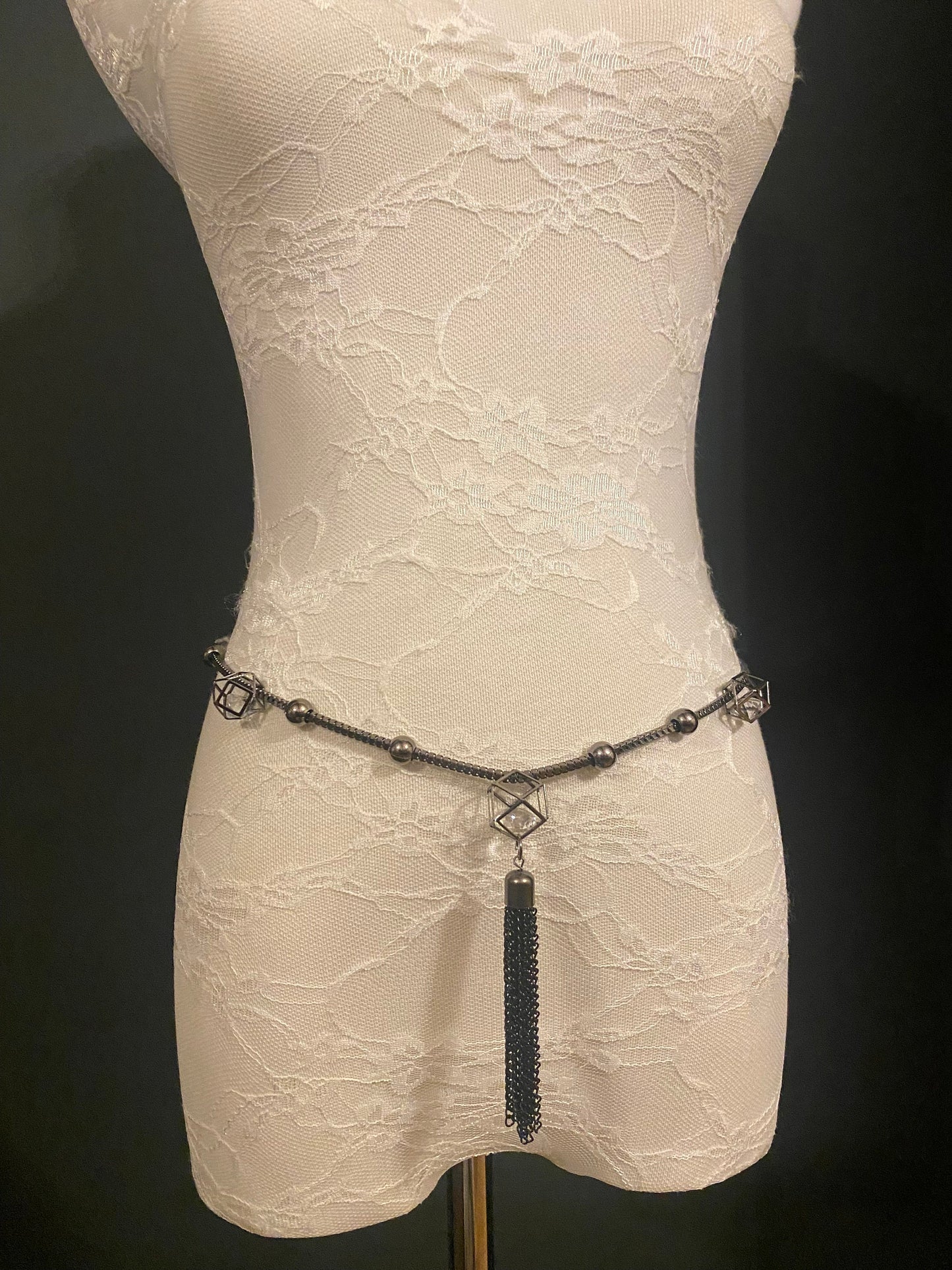Gunmetal Chain Belt, Handmade to Measure 18–60 Inch Waist