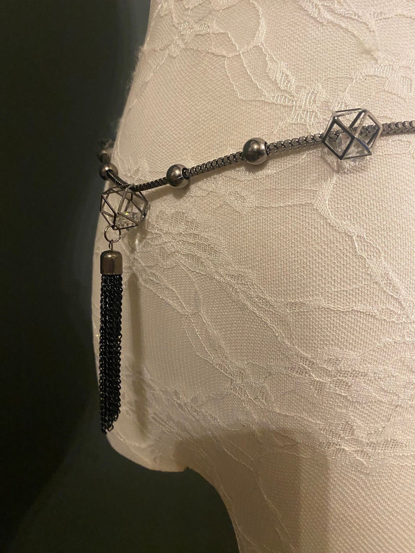 Gunmetal Chain Belt, Handmade to Measure 18–60 Inch Waist