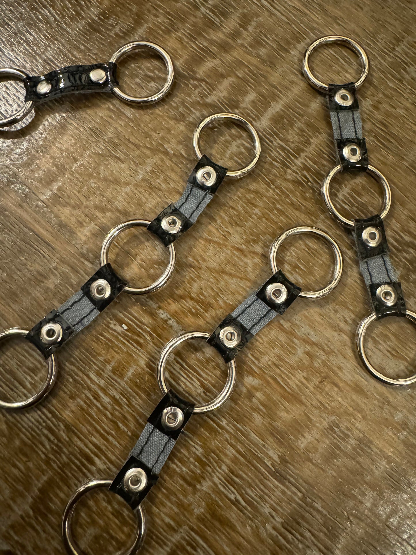 Studded Vegan Faux Leather 3 Rings Accessory