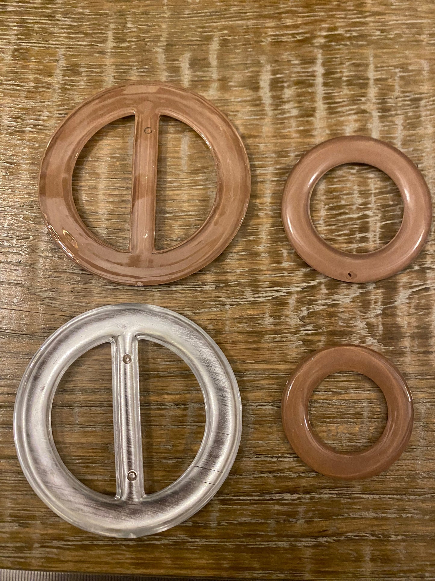Mock Wood Buckles and Rings, Clothing Embellishments
