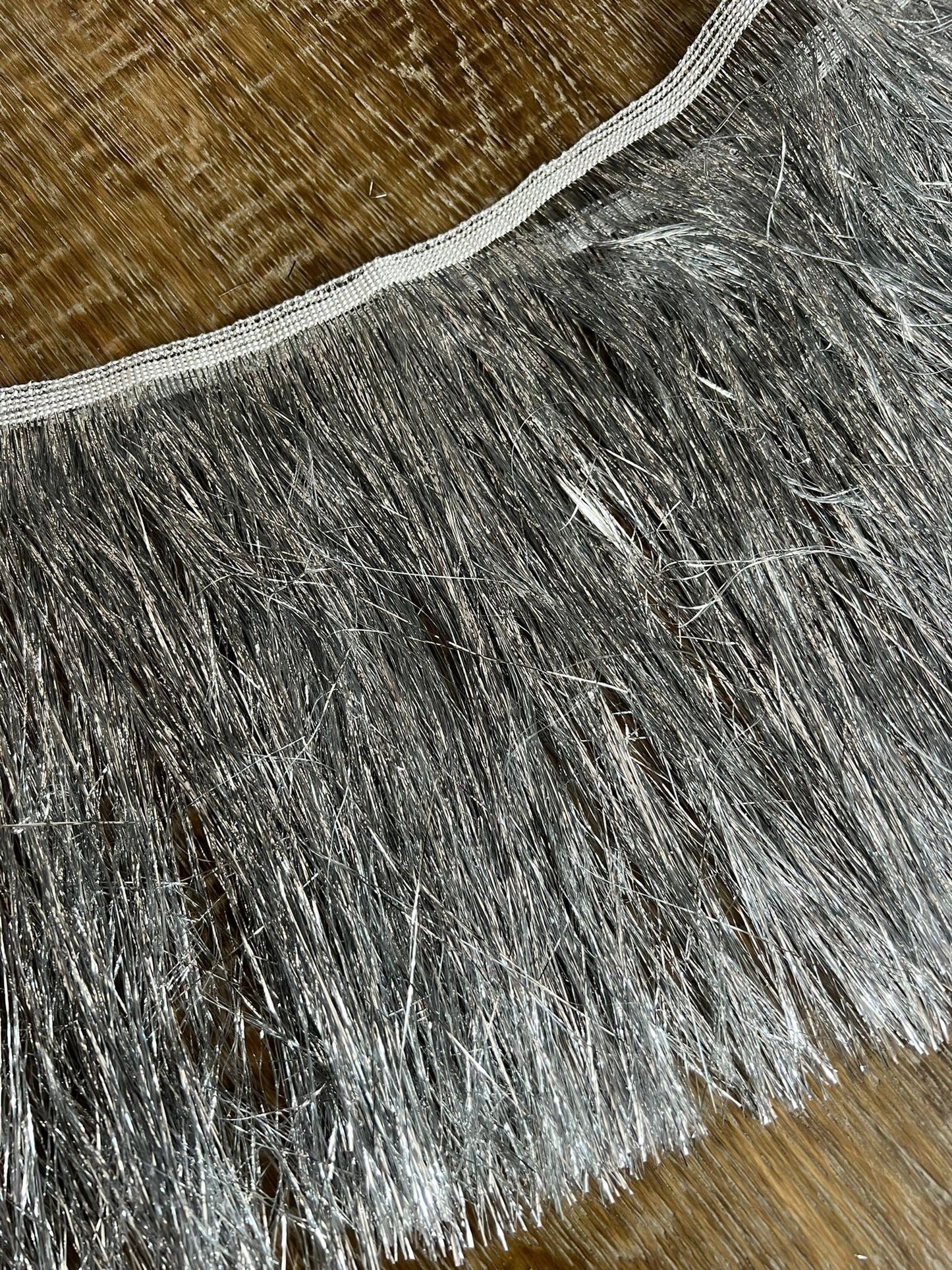 Silver Fringe Trim, 8" Wide, Dance Costume Accessory