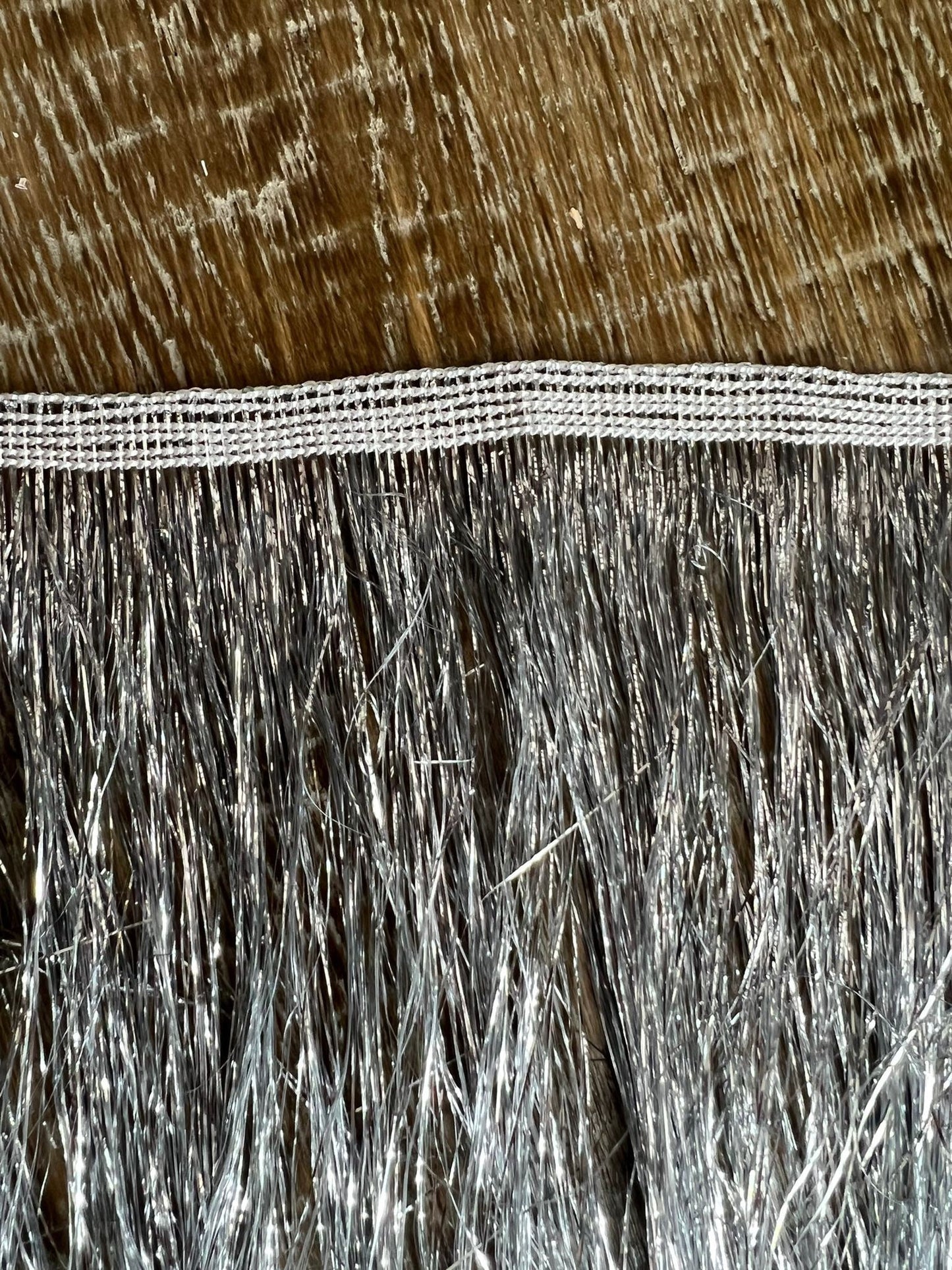 Silver Fringe Trim, 8" Wide, Dance Costume Accessory