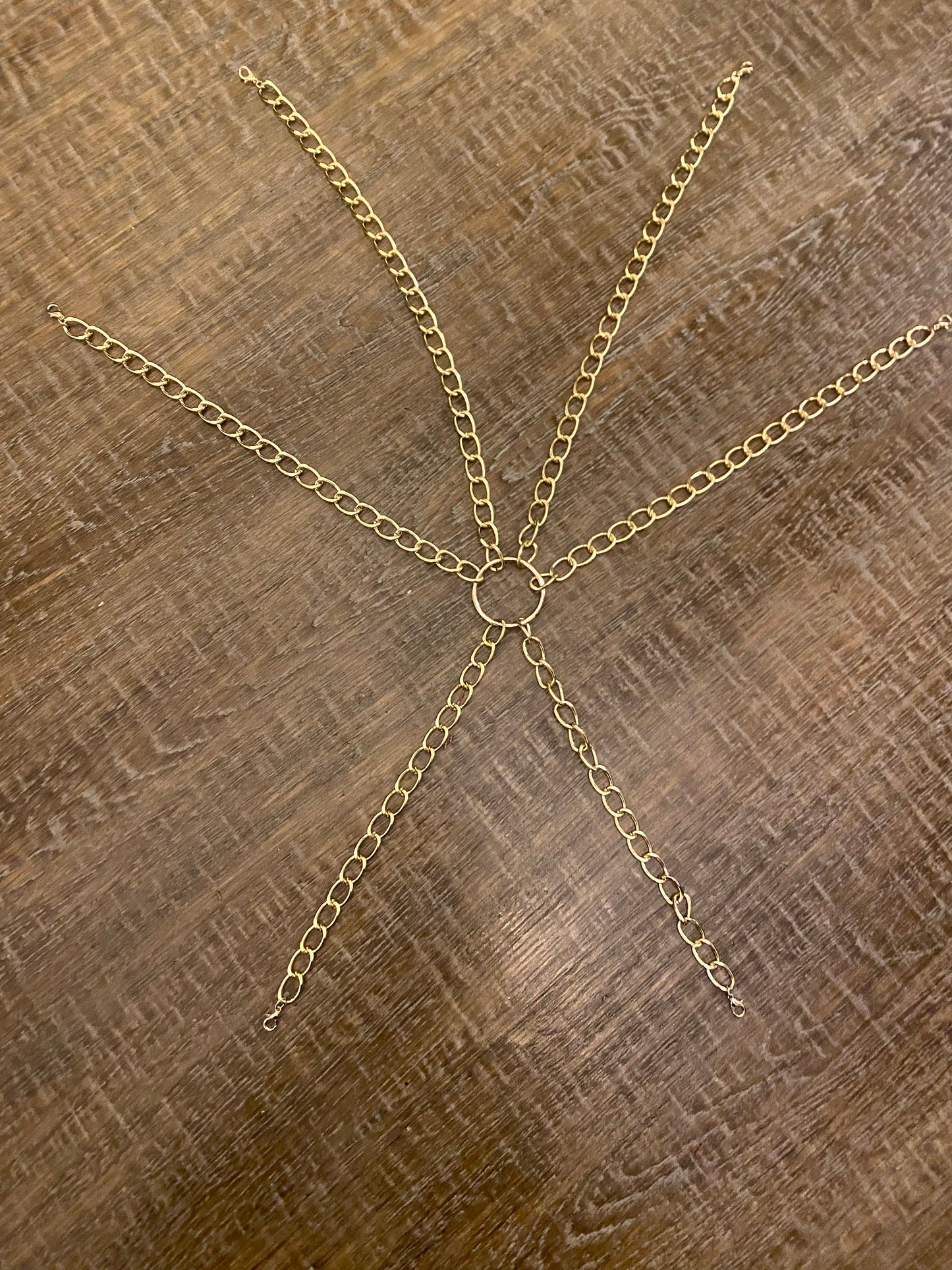 Gold Ring Body Chain, Festival Costume Accessory