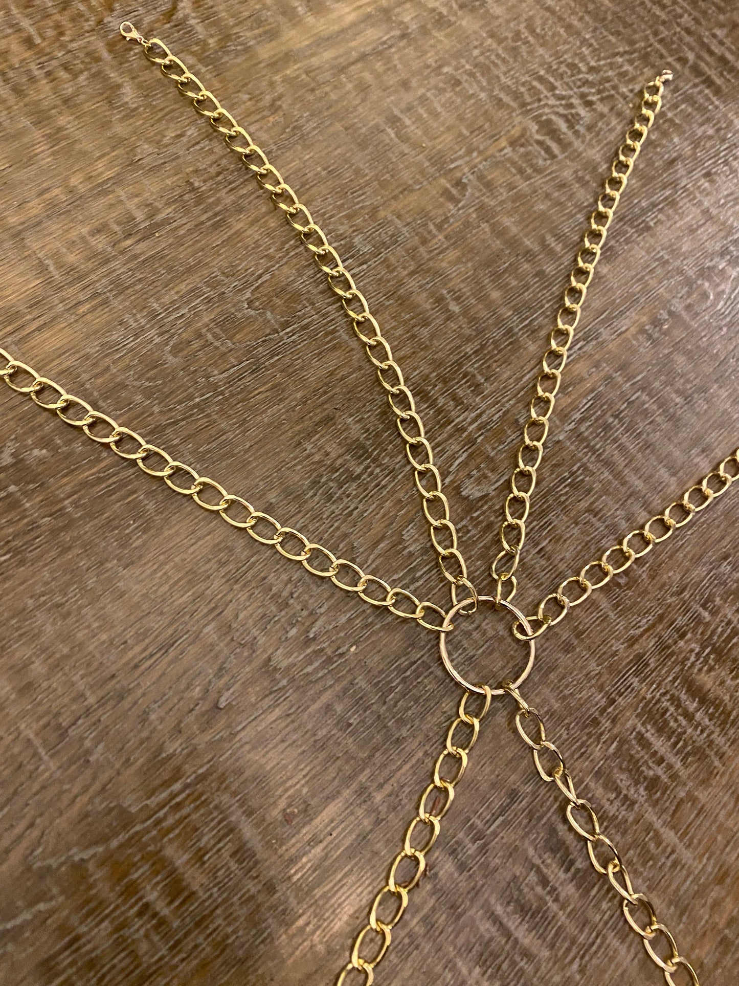 Gold Ring Body Chain, Festival Costume Accessory