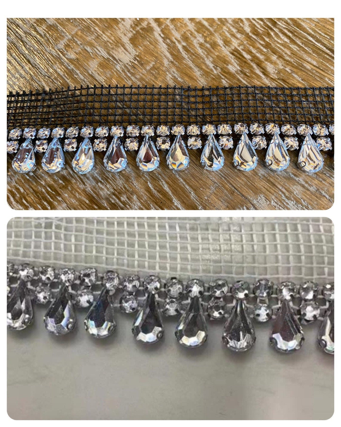 Teardrop Rhinestone Jewel Trimming Tape, Sewing, Costumes