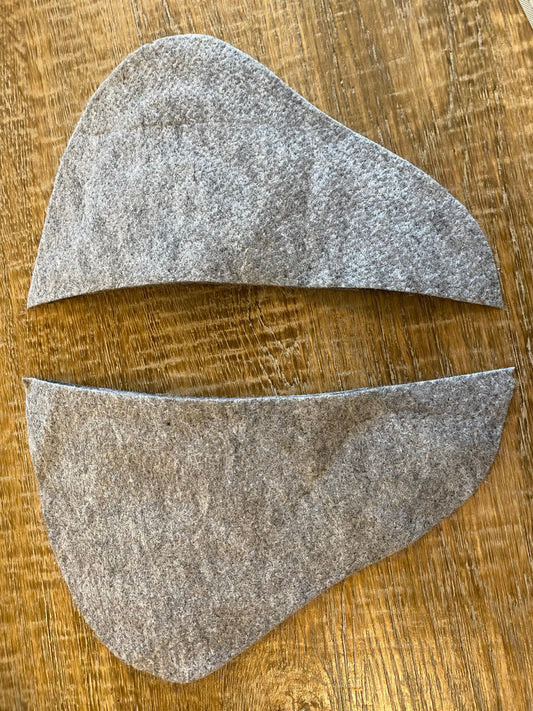 Pair shoulder pads for high fashion look, shaped for tailored jackets, padding, couture, tailoring, epaulette, vintage