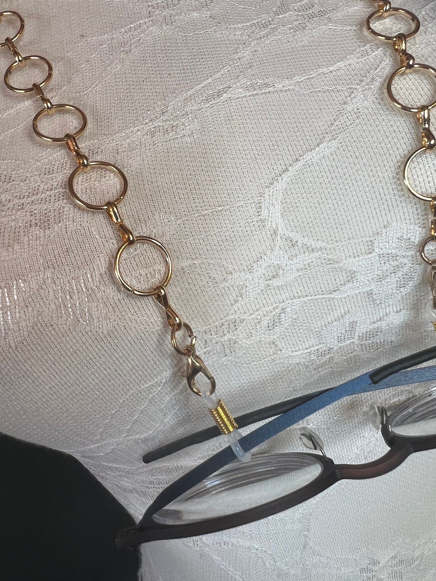 Handmade Ring Glasses Chain, Gold or Silver Spectacles Chain