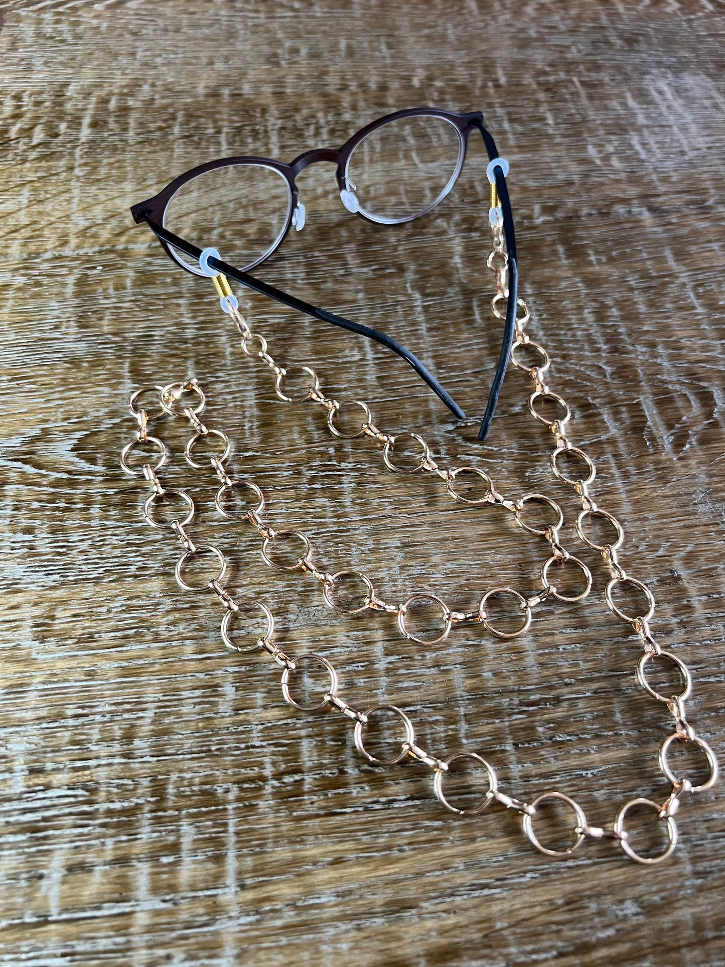 Handmade Ring Glasses Chain, Gold or Silver Spectacles Chain