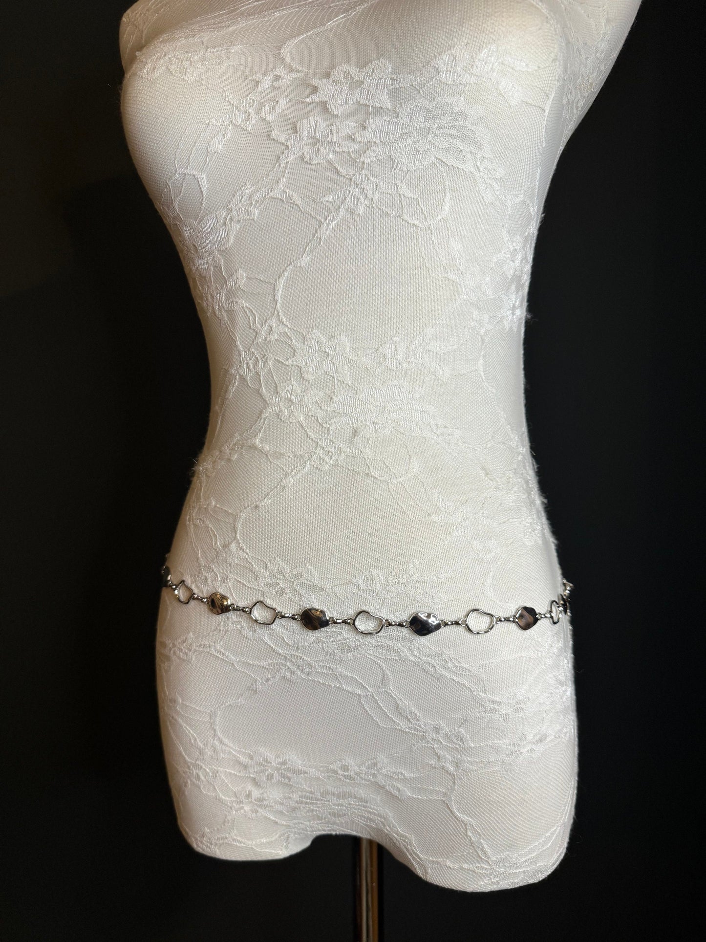 X-long Belt, Silver Hammered Metal Ring Belt, Teen Sizes, Size 18”-60”, Fan Design, Fan Collection, Gift belt, Fashion Accessory, Swimwear