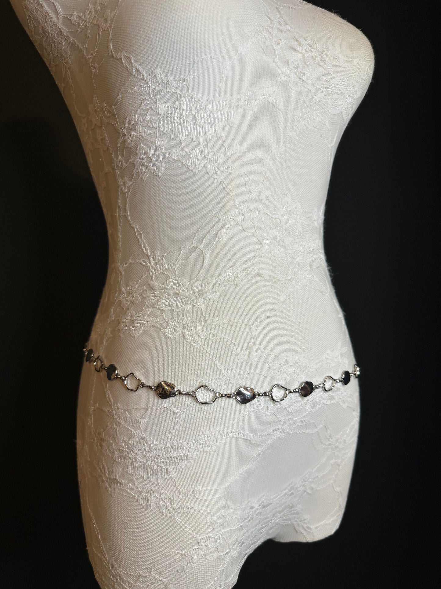 X-long Belt, Silver Hammered Metal Ring Belt, Teen Sizes, Size 18”-60”, Fan Design, Fan Collection, Gift belt, Fashion Accessory, Swimwear