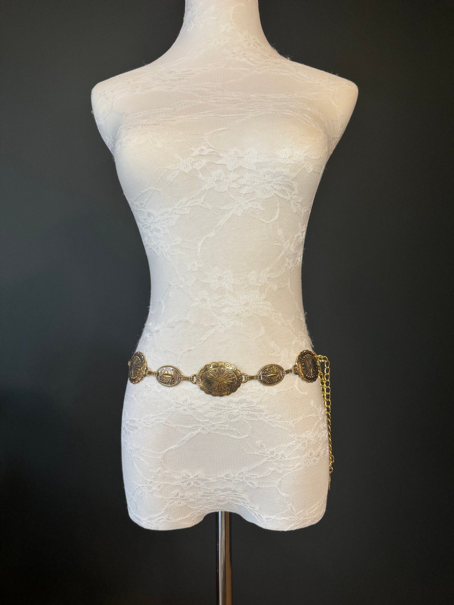 X-long Antique Brass Disc Belt, Silver, Metal Disc Belt, Teen Sizes, Size 18”-60”, FAN Design, FAN Collection, Fashion Accessory, Gift