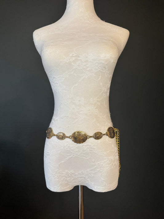 X-long Antique Brass Disc Belt, Silver, Metal Disc Belt, Teen Sizes, Size 18”-60”, FAN Design, FAN Collection, Fashion Accessory, Gift