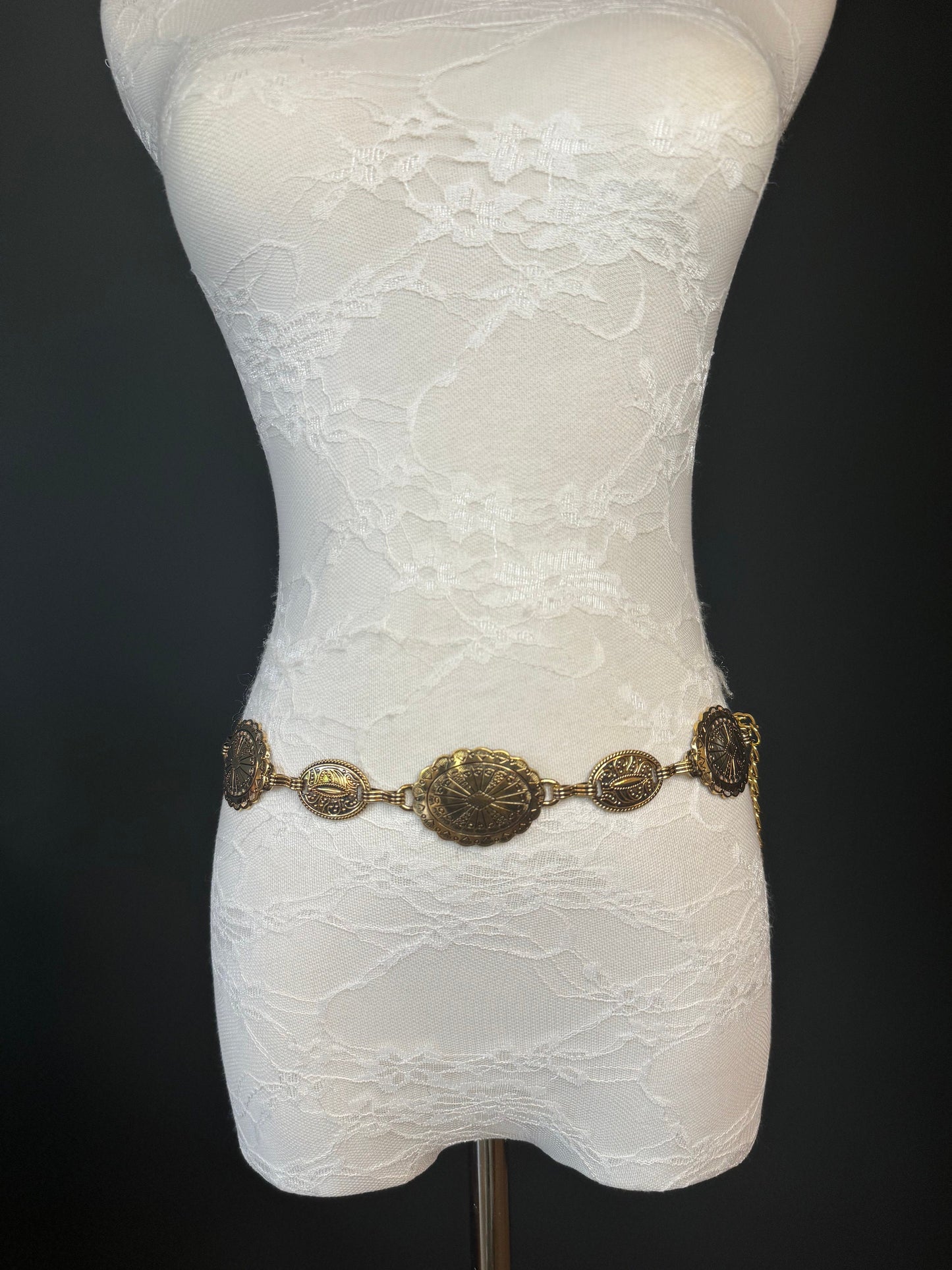 X-long Antique Brass Disc Belt, Silver, Metal Disc Belt, Teen Sizes, Size 18”-60”, FAN Design, FAN Collection, Fashion Accessory, Gift