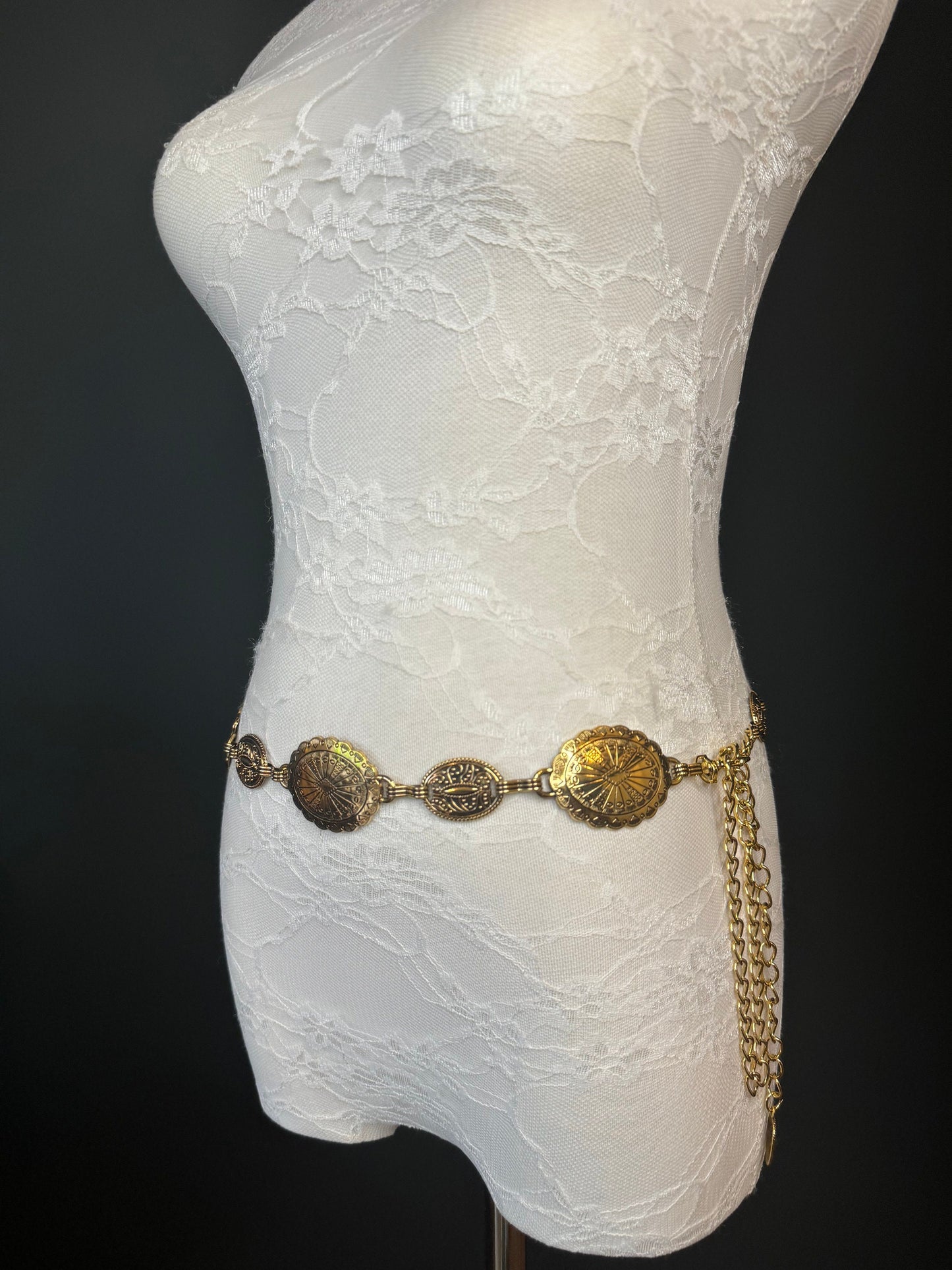 X-long Antique Brass Disc Belt, Silver, Metal Disc Belt, Teen Sizes, Size 18”-60”, FAN Design, FAN Collection, Fashion Accessory, Gift