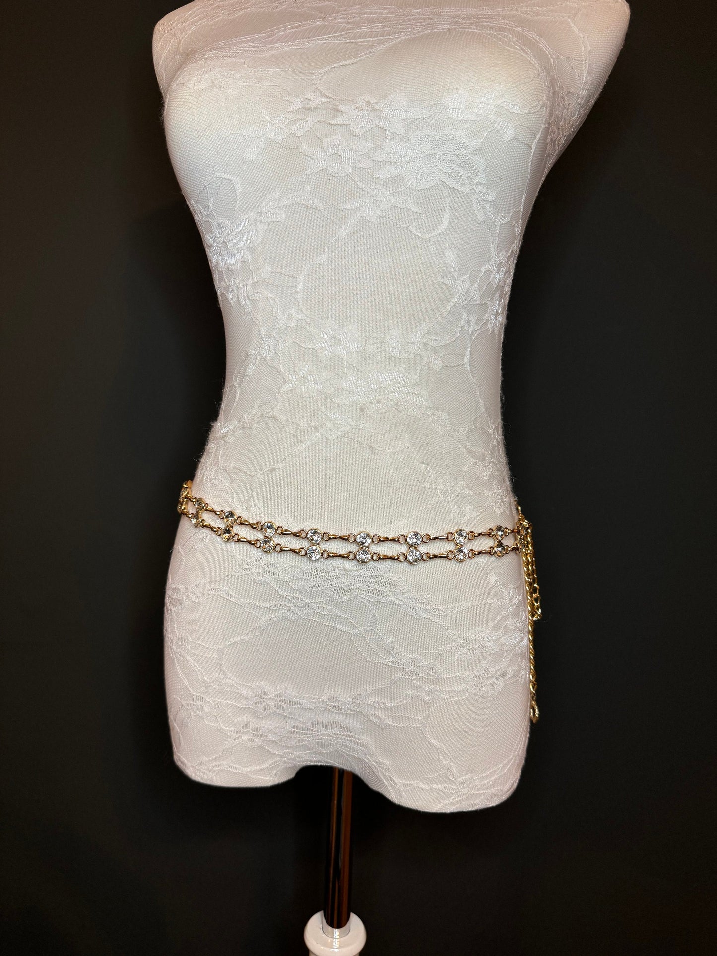 X-Long Belt, Jewel Rhinestone Belt, Chain Belt, Vintage Style Belt, Diamante Belt, Fashion Belt, Gift, Quality Belt, Elegant, Swimwear Belt