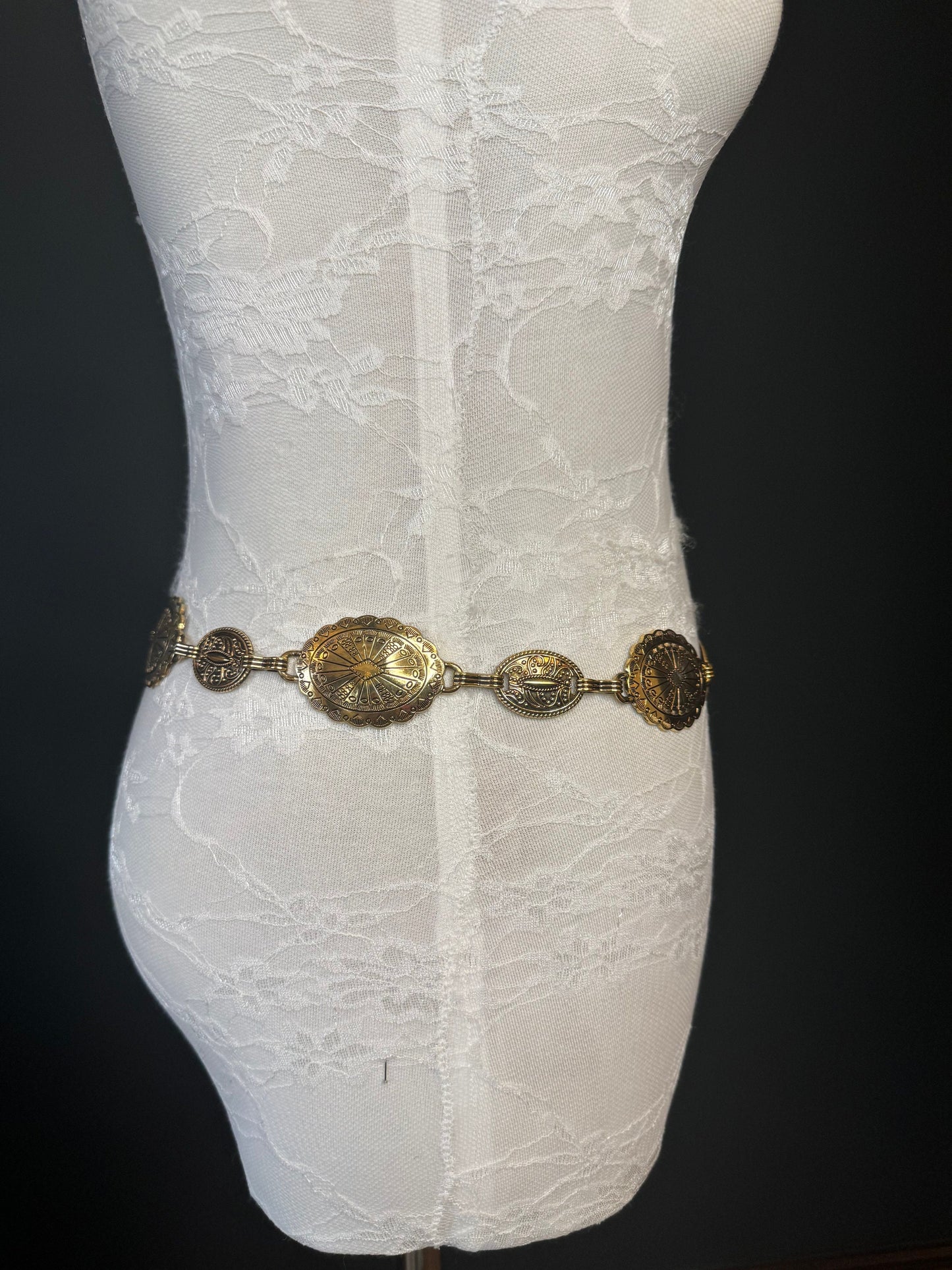 X-long Antique Brass Disc Belt, Silver, Metal Disc Belt, Teen Sizes, Size 18”-60”, FAN Design, FAN Collection, Fashion Accessory, Gift