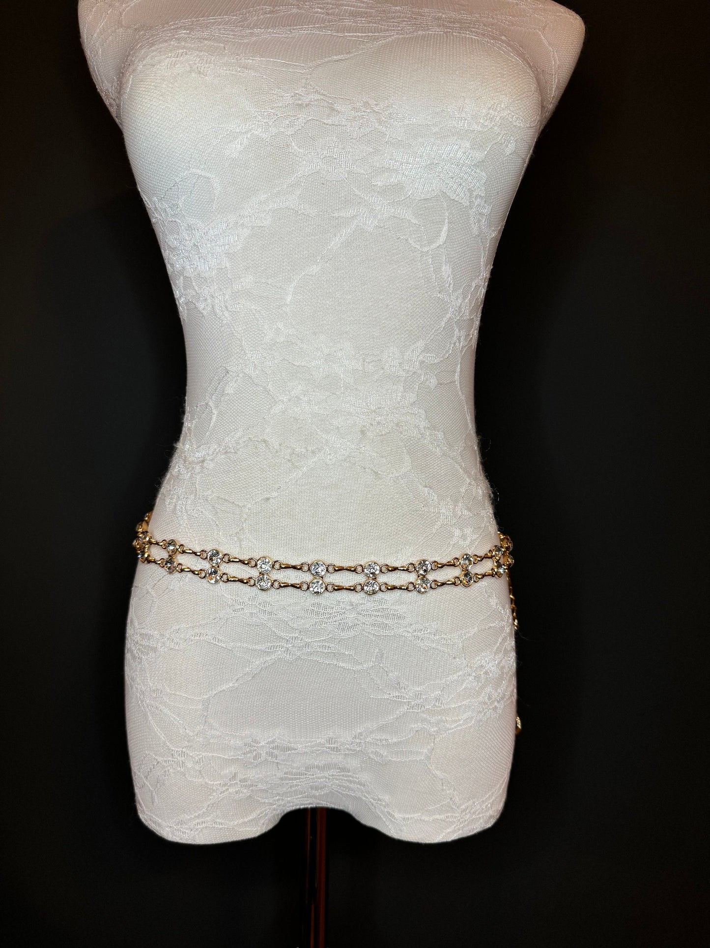 X-Long Belt, Jewel Rhinestone Belt, Chain Belt, Vintage Style Belt, Diamante Belt, Fashion Belt, Gift, Quality Belt, Elegant, Swimwear Belt