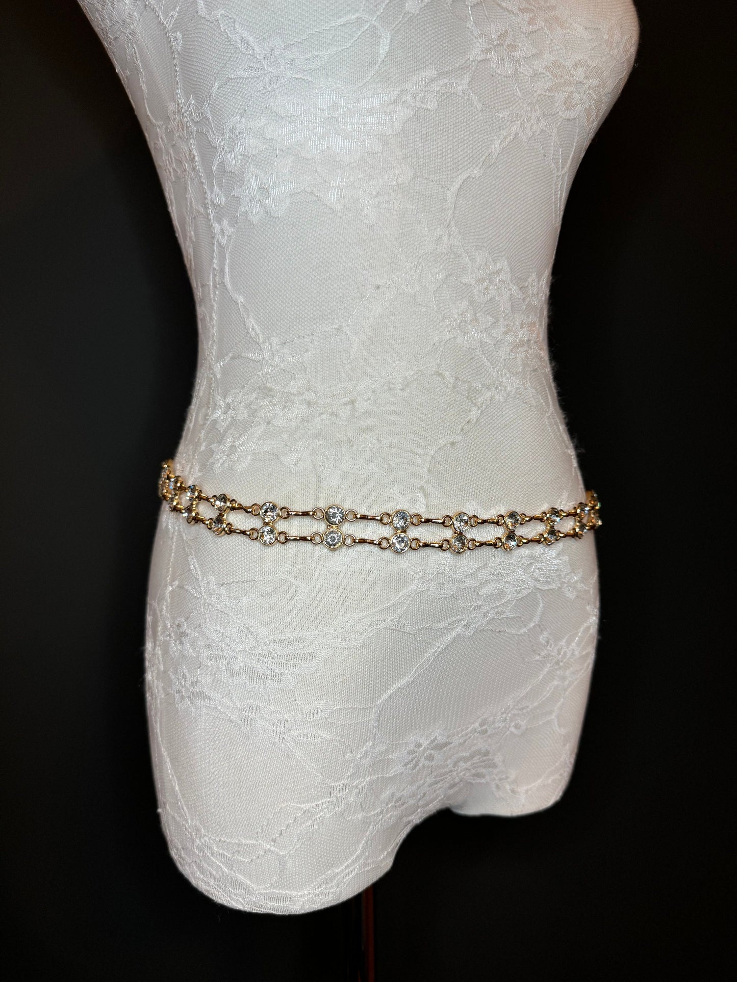 X-Long Belt, Jewel Rhinestone Belt, Chain Belt, Vintage Style Belt, Diamante Belt, Fashion Belt, Gift, Quality Belt, Elegant, Swimwear Belt