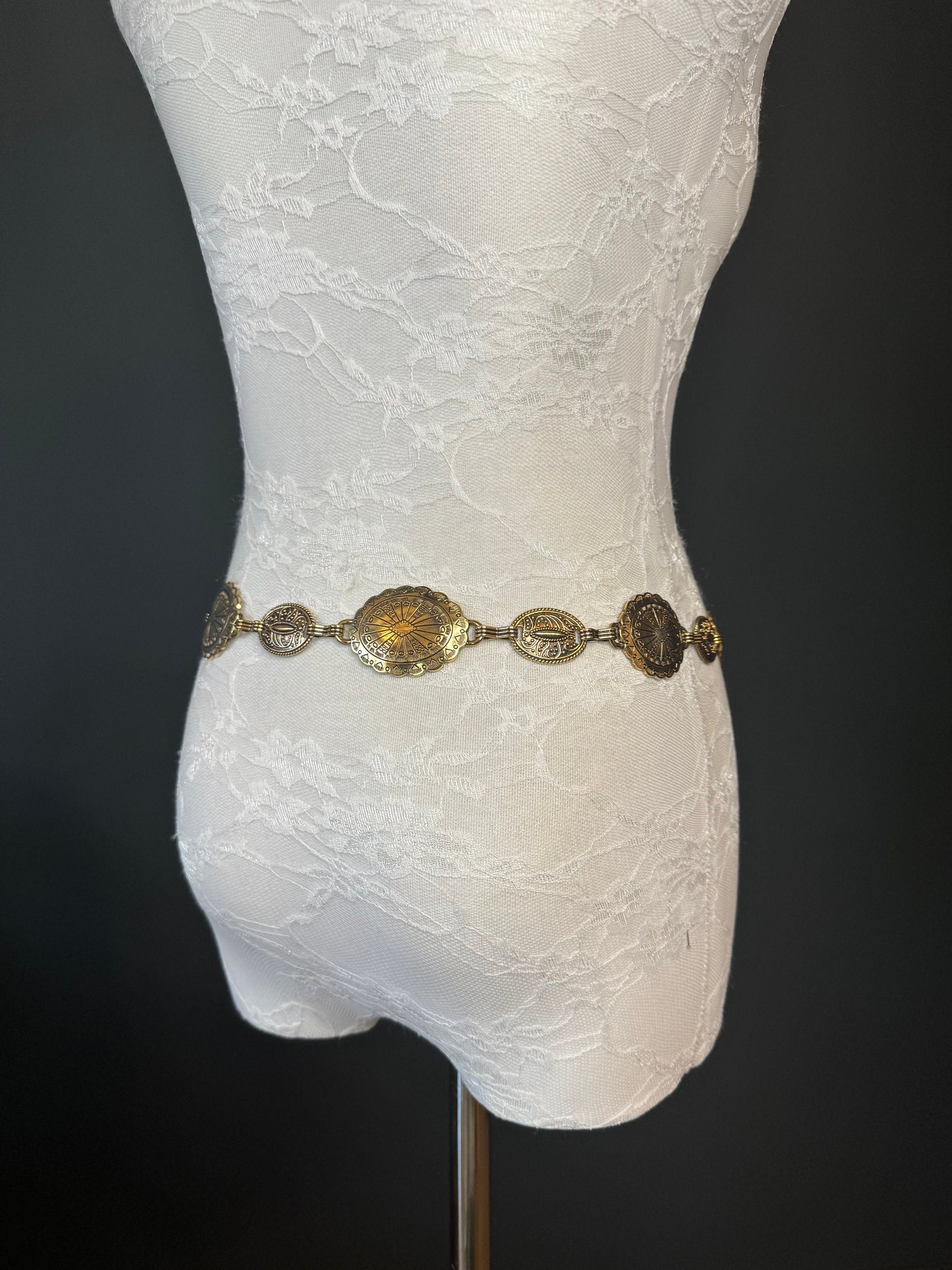 X-long Antique Brass Disc Belt, Silver, Metal Disc Belt, Teen Sizes, Size 18”-60”, FAN Design, FAN Collection, Fashion Accessory, Gift