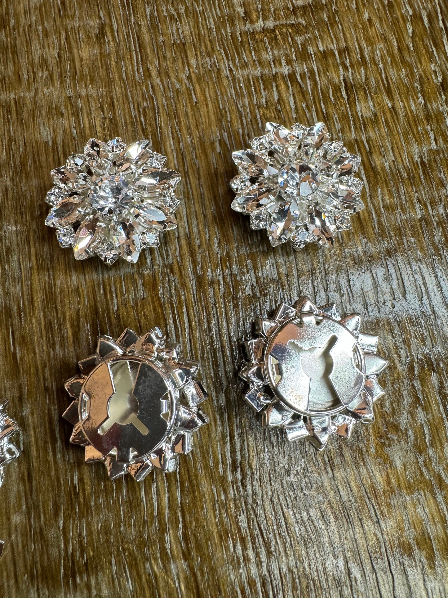 Buttons Covers, Jewel & Diamanté Rhinestone, Silver finish, Cuff Links, Faux Button, 27mm Size, Bridal Buttons, Handmade Premium Buttons