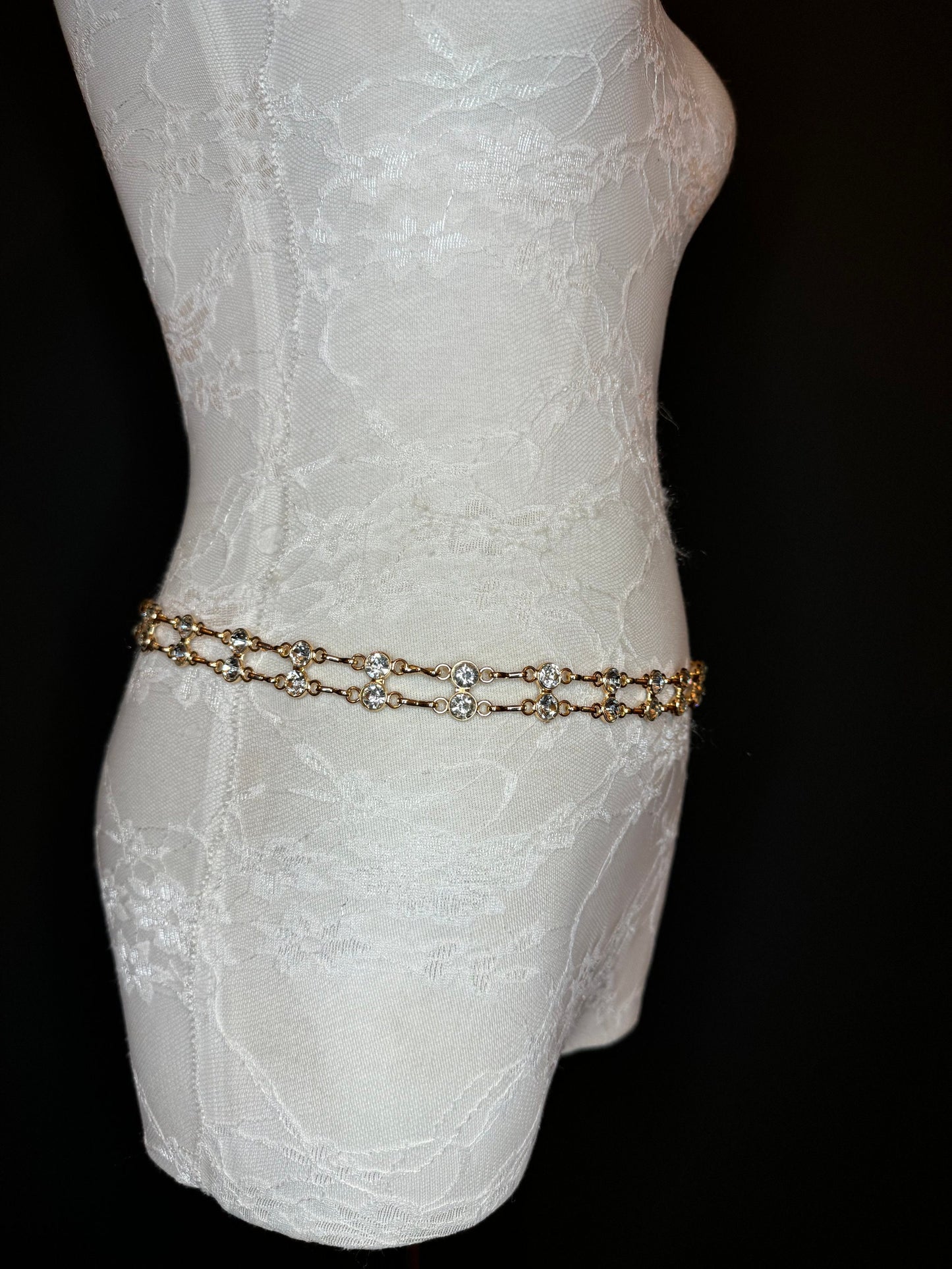 X-Long Belt, Jewel Rhinestone Belt, Chain Belt, Vintage Style Belt, Diamante Belt, Fashion Belt, Gift, Quality Belt, Elegant, Swimwear Belt