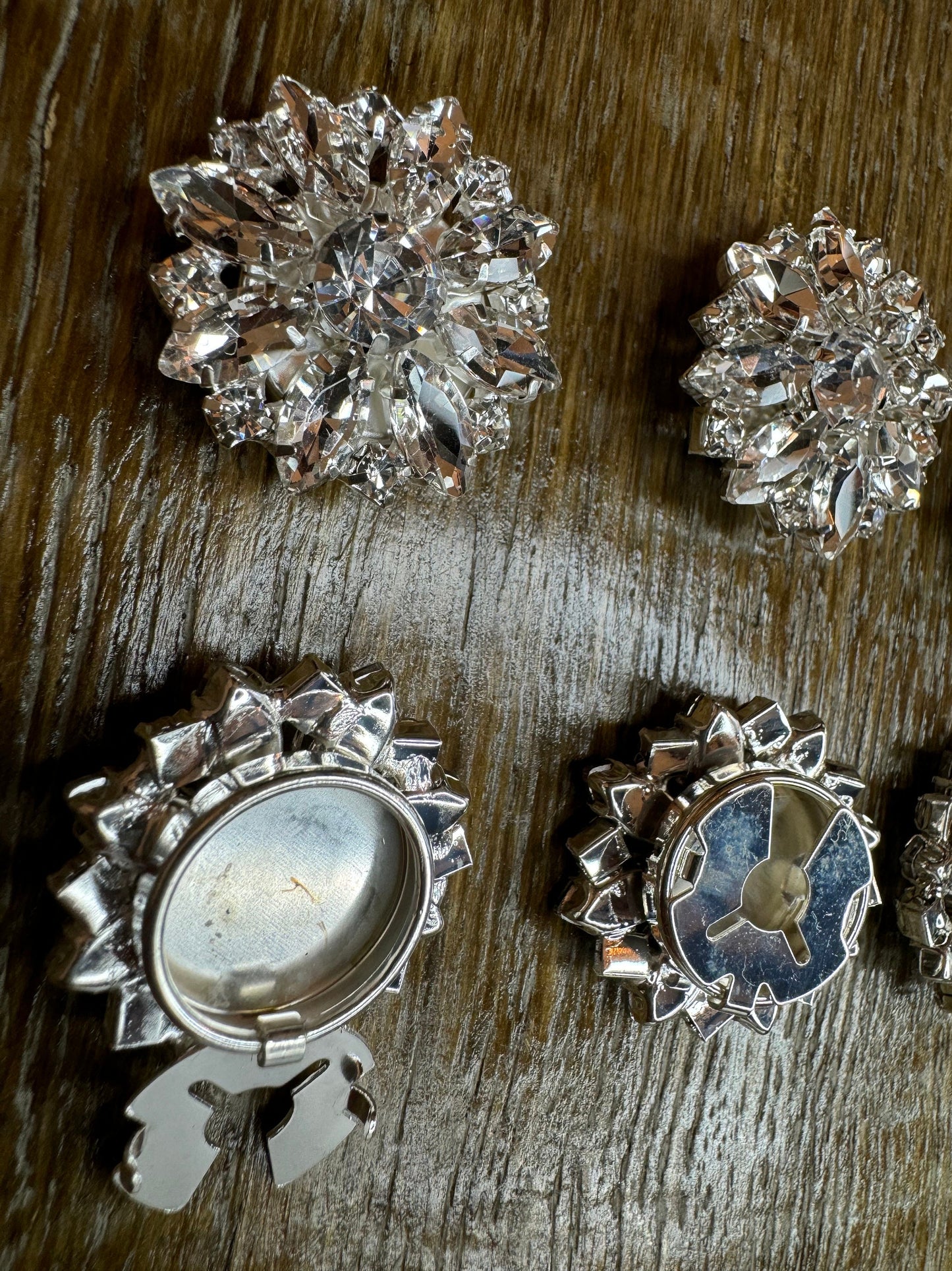 Buttons Covers, Jewel & Diamanté Rhinestone, Silver finish, Cuff Links, Faux Button, 27mm Size, Bridal Buttons, Handmade Premium Buttons