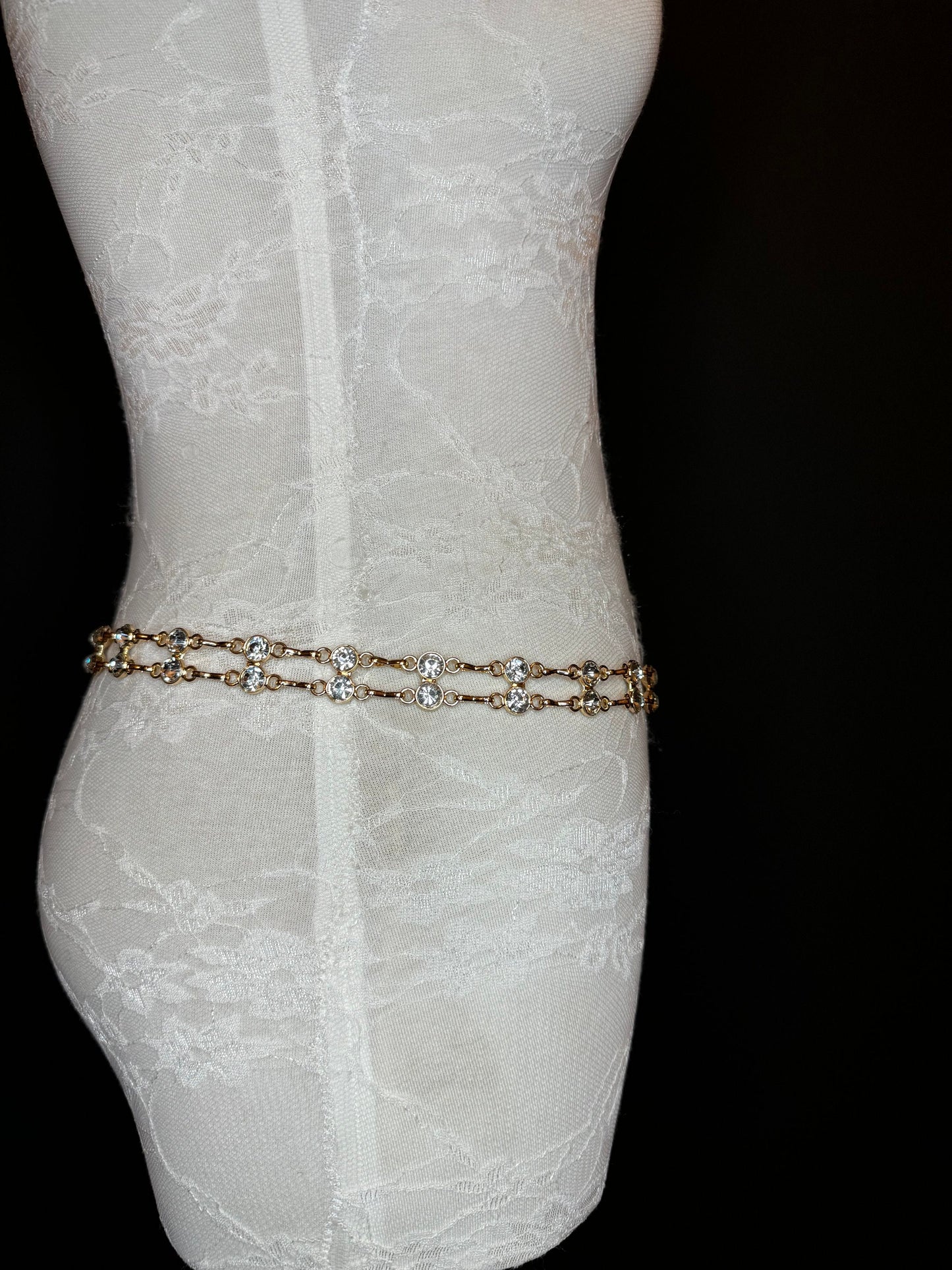 X-Long Belt, Jewel Rhinestone Belt, Chain Belt, Vintage Style Belt, Diamante Belt, Fashion Belt, Gift, Quality Belt, Elegant, Swimwear Belt