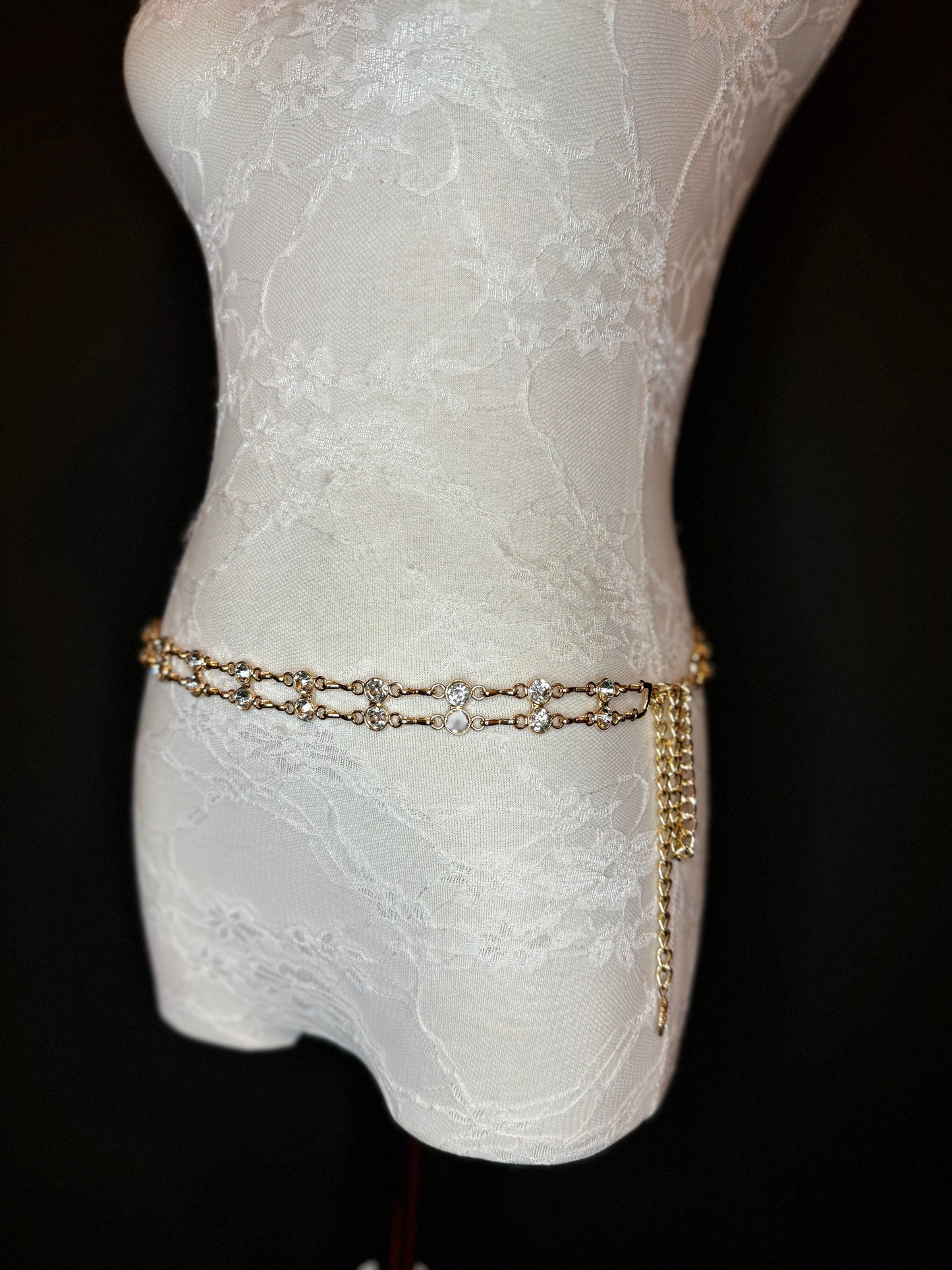 X-Long Belt, Jewel Rhinestone Belt, Chain Belt, Vintage Style Belt, Diamante Belt, Fashion Belt, Gift, Quality Belt, Elegant, Swimwear Belt
