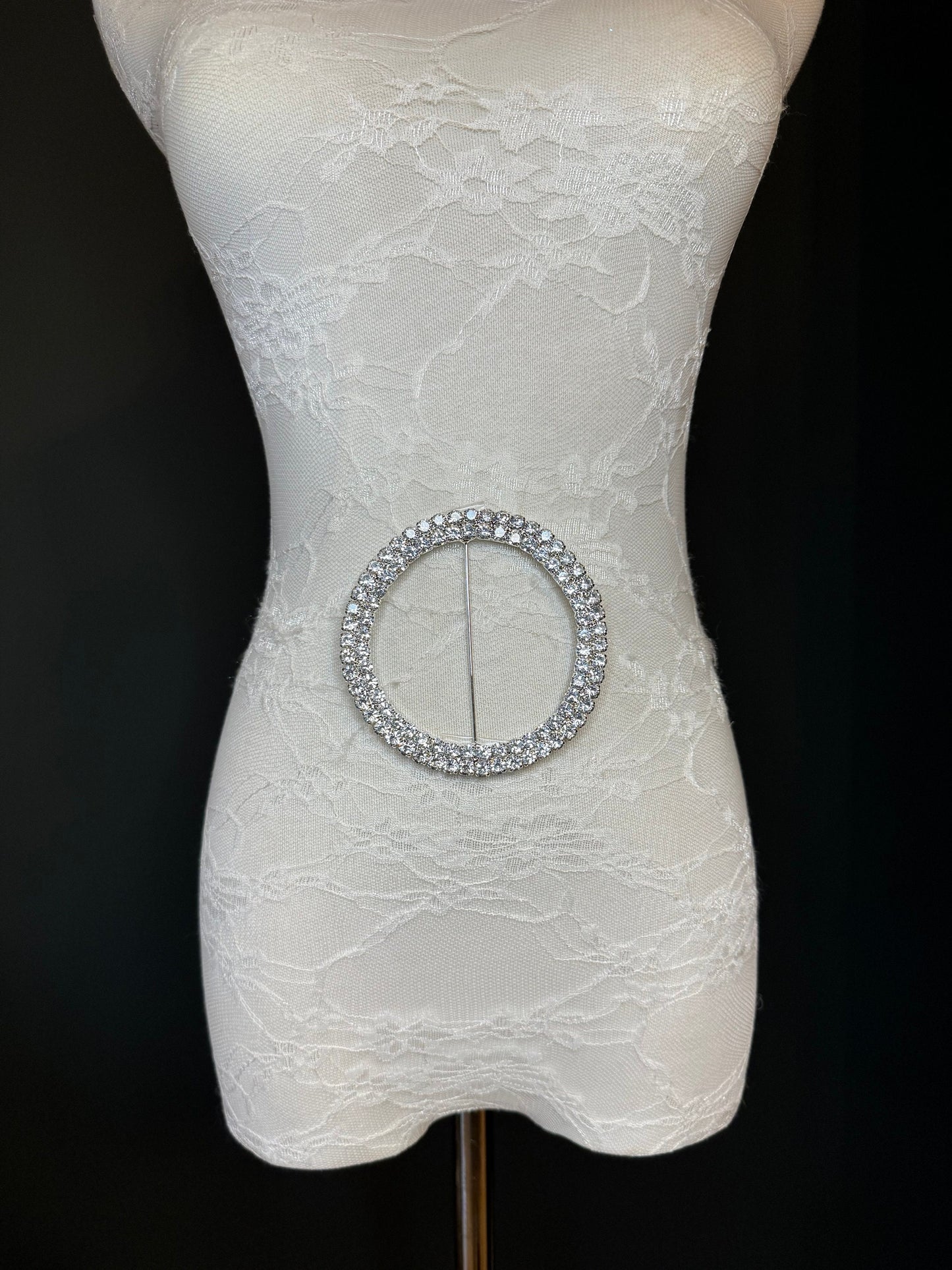 X-Large Rhinestone Buckle, Oversized Diamanté Buckle, Silver Diamanté Buckle, 4” Buckle, 10cm Round, Slider Buckle, Belt Buckle