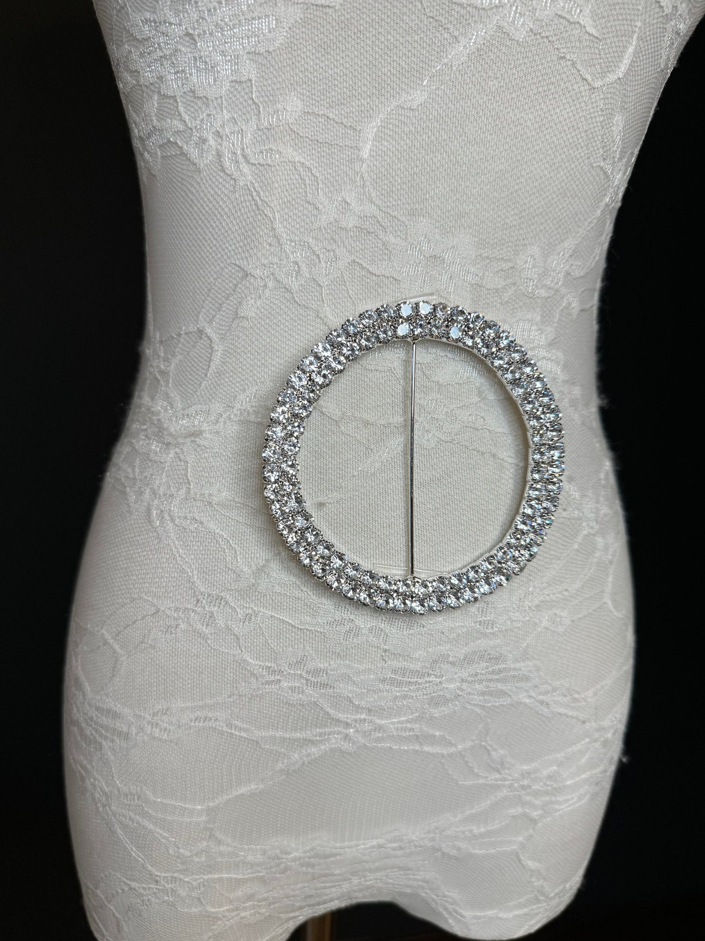 X-Large Rhinestone Buckle, Oversized Diamanté Buckle, Silver Diamanté Buckle, 4” Buckle, 10cm Round, Slider Buckle, Belt Buckle