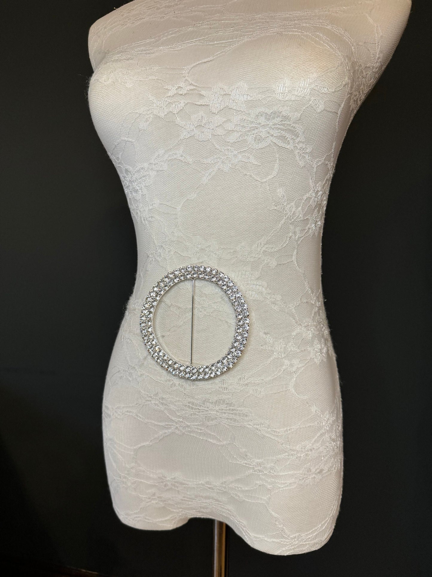 X-Large Rhinestone Buckle, Oversized Diamanté Buckle, Silver Diamanté Buckle, 4” Buckle, 10cm Round, Slider Buckle, Belt Buckle