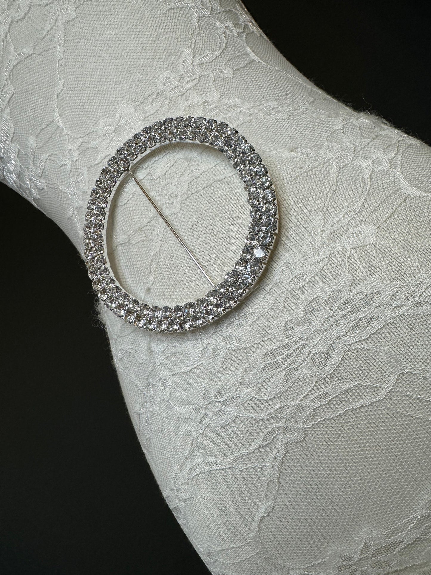X-Large Rhinestone Buckle, Oversized Diamanté Buckle, Silver Diamanté Buckle, 4” Buckle, 10cm Round, Slider Buckle, Belt Buckle