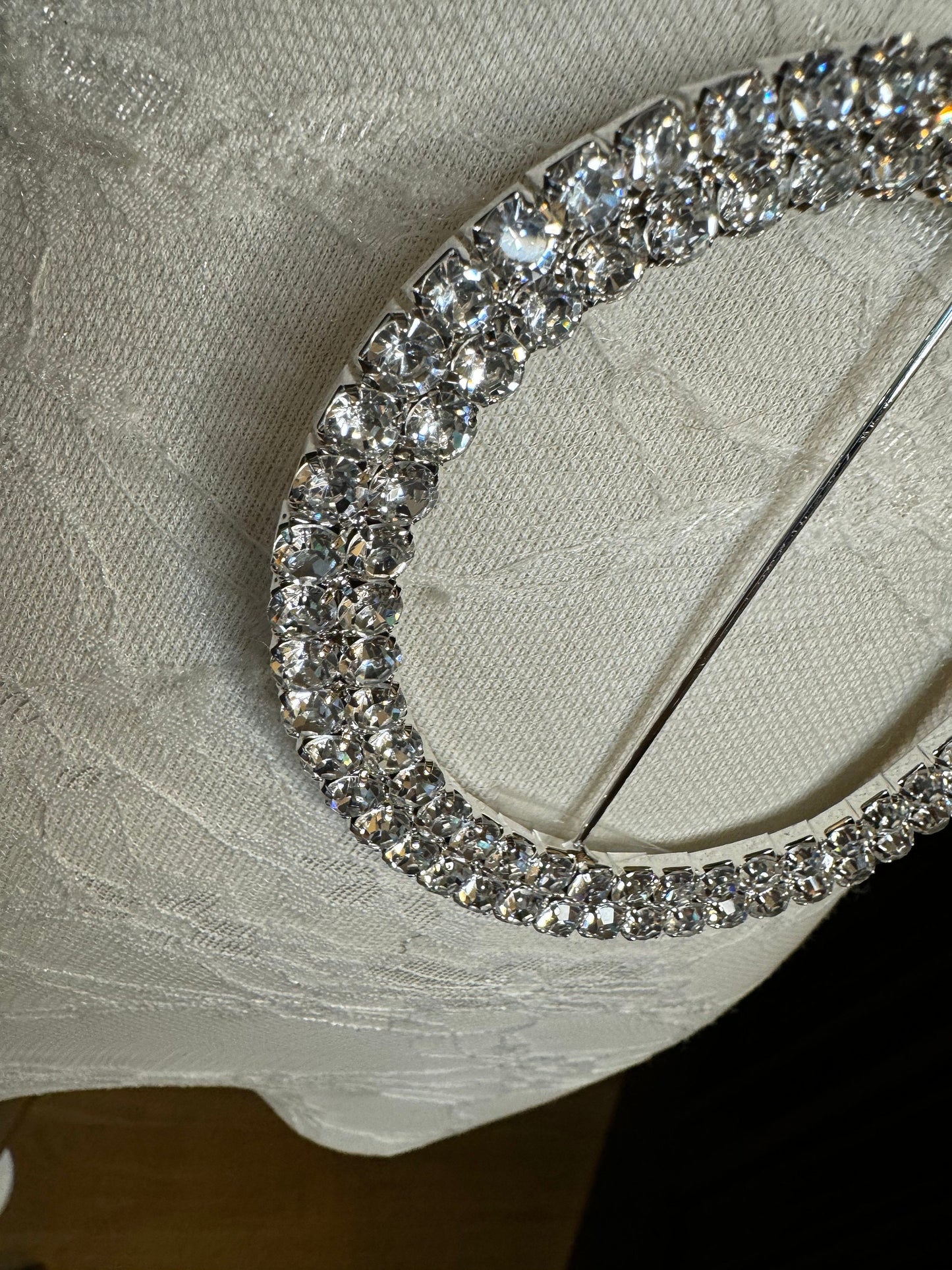 X-Large Rhinestone Buckle, Oversized Diamanté Buckle, Silver Diamanté Buckle, 4” Buckle, 10cm Round, Slider Buckle, Belt Buckle