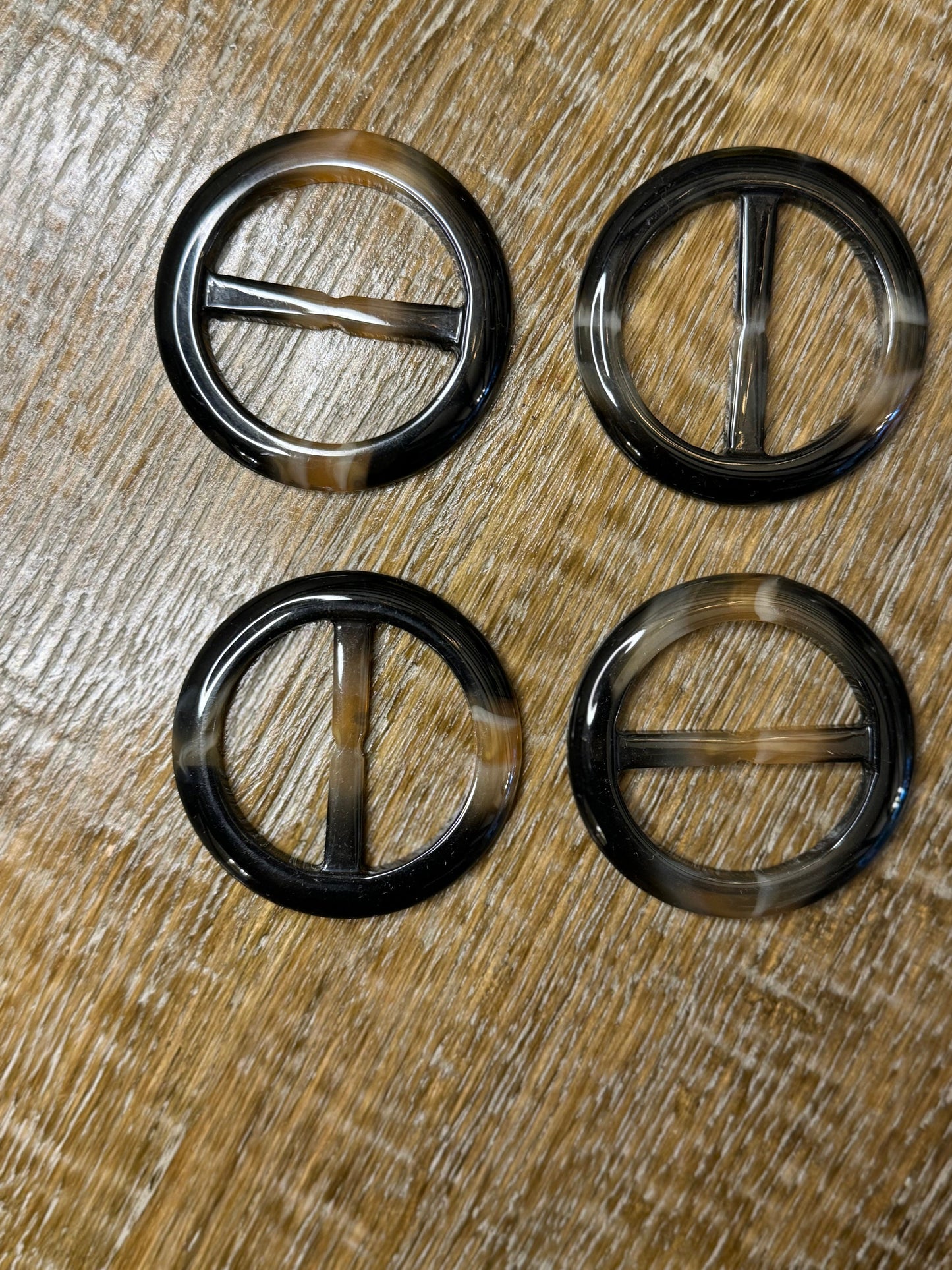 5.5cm Buckles, Mock Horn Buckles, Horn Effect Buckles, Round Slider Buckle, 4cm Bar, Brown Buckle, Clothing, Bags, Crafts, Belts
