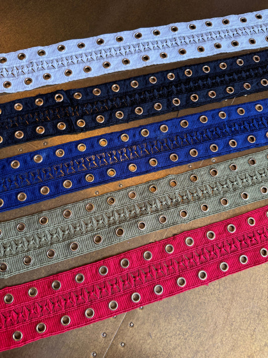 Double Eyelet Tape, Ivory, Black, Navy, Khaki, Red, Gold Eyelets, Tape with Eyelets, Tape, Dresses, Tops, 5.5cm Wide Tape,Sewing Eyelet Tape