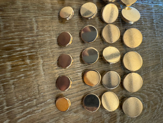 6pc, Alloy Metal Buttons, 18L, 24L, 28L, 32L, 11.5mm, 15mm, 18mm, 21mm, Gold, High Quality Solid Metal Buttons, Blazer, Jacket, Coat, Pocket