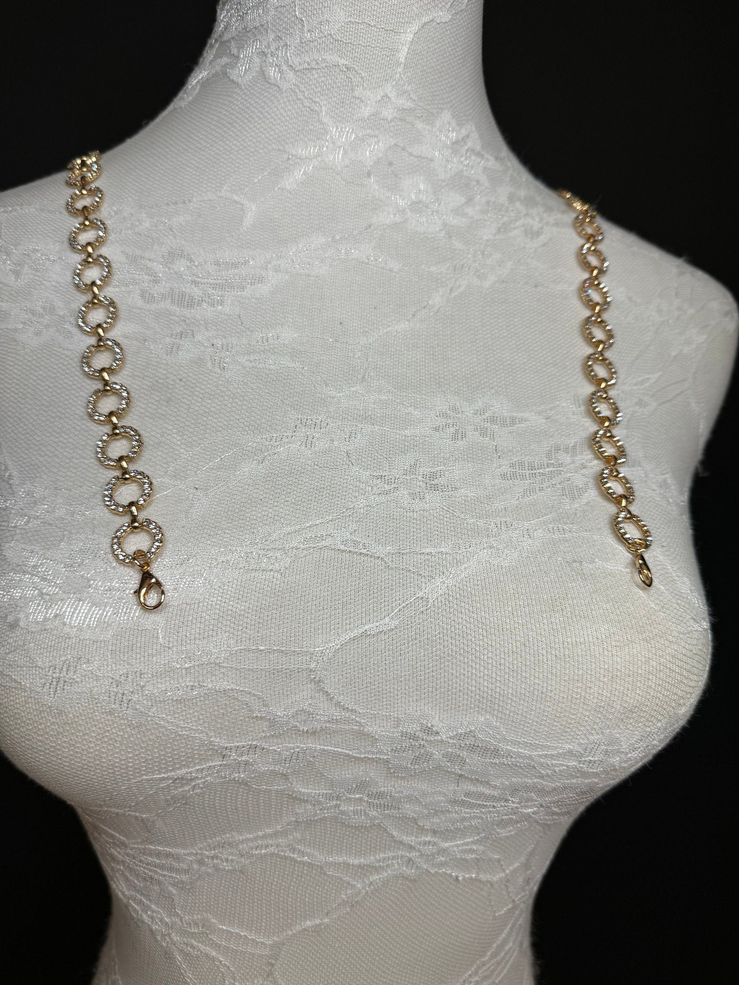 Diamanté Rhinestone Bridal Straps, 14mm, Silver or Gold (2pcs)