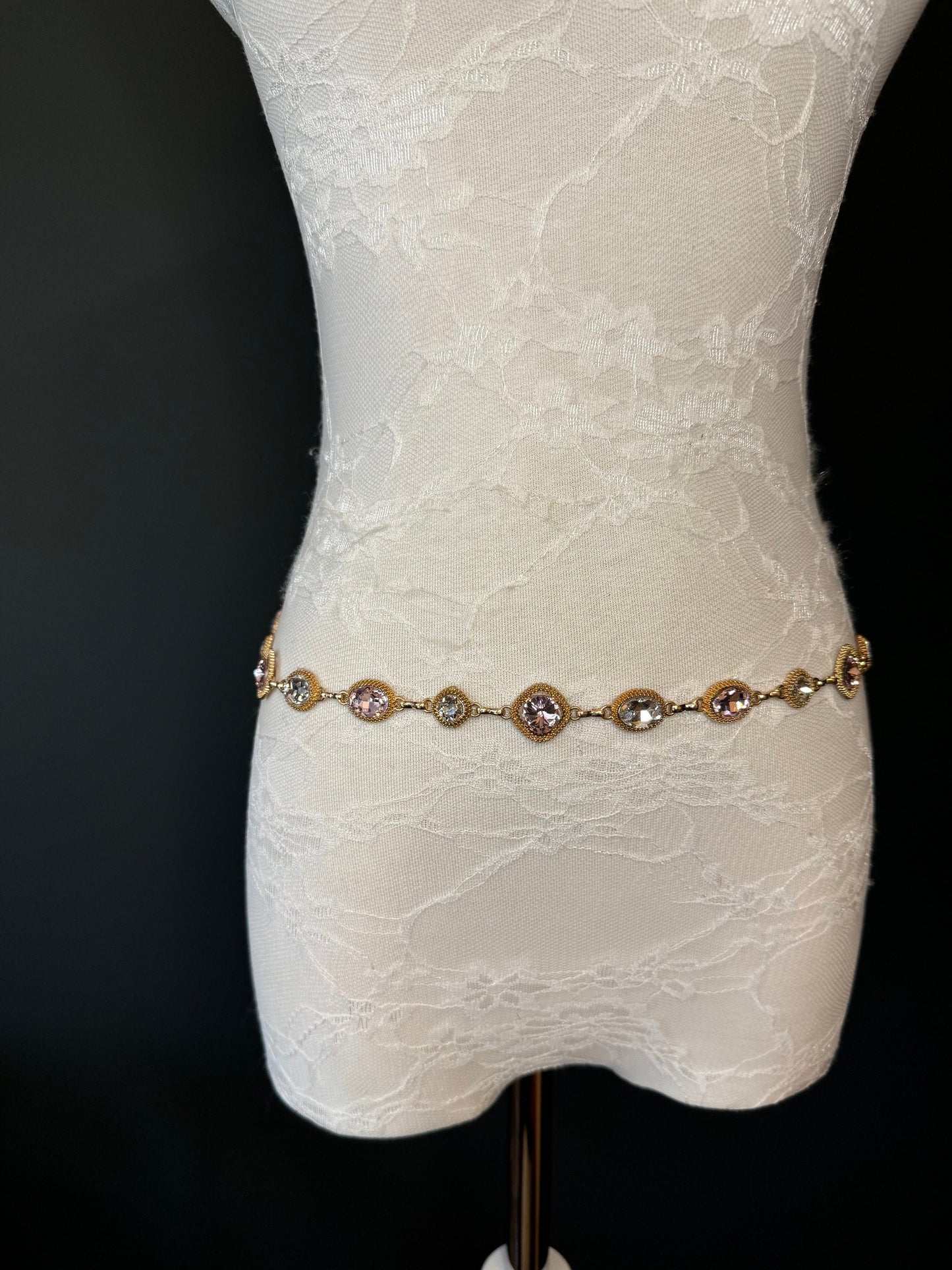 X-Long Belt, Jewel Rhinestone Belt, Chain Belt, Vintage Style Belt, Diamante Belt, Fashion Belt, Gift, Quality Belt, Elegant, Swimwear Belt