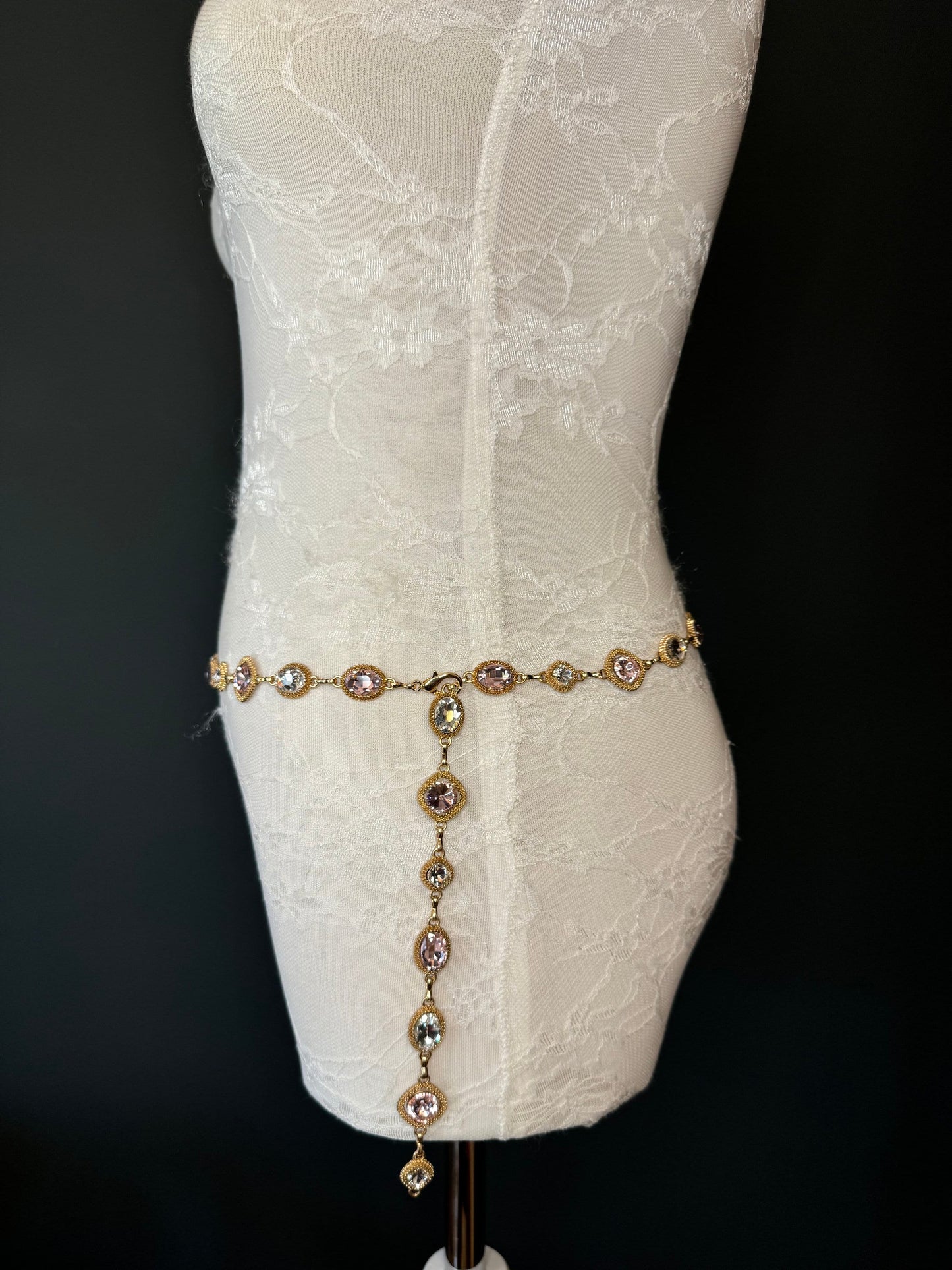 X-Long Belt, Jewel Rhinestone Belt, Chain Belt, Vintage Style Belt, Diamante Belt, Fashion Belt, Gift, Quality Belt, Elegant, Swimwear Belt