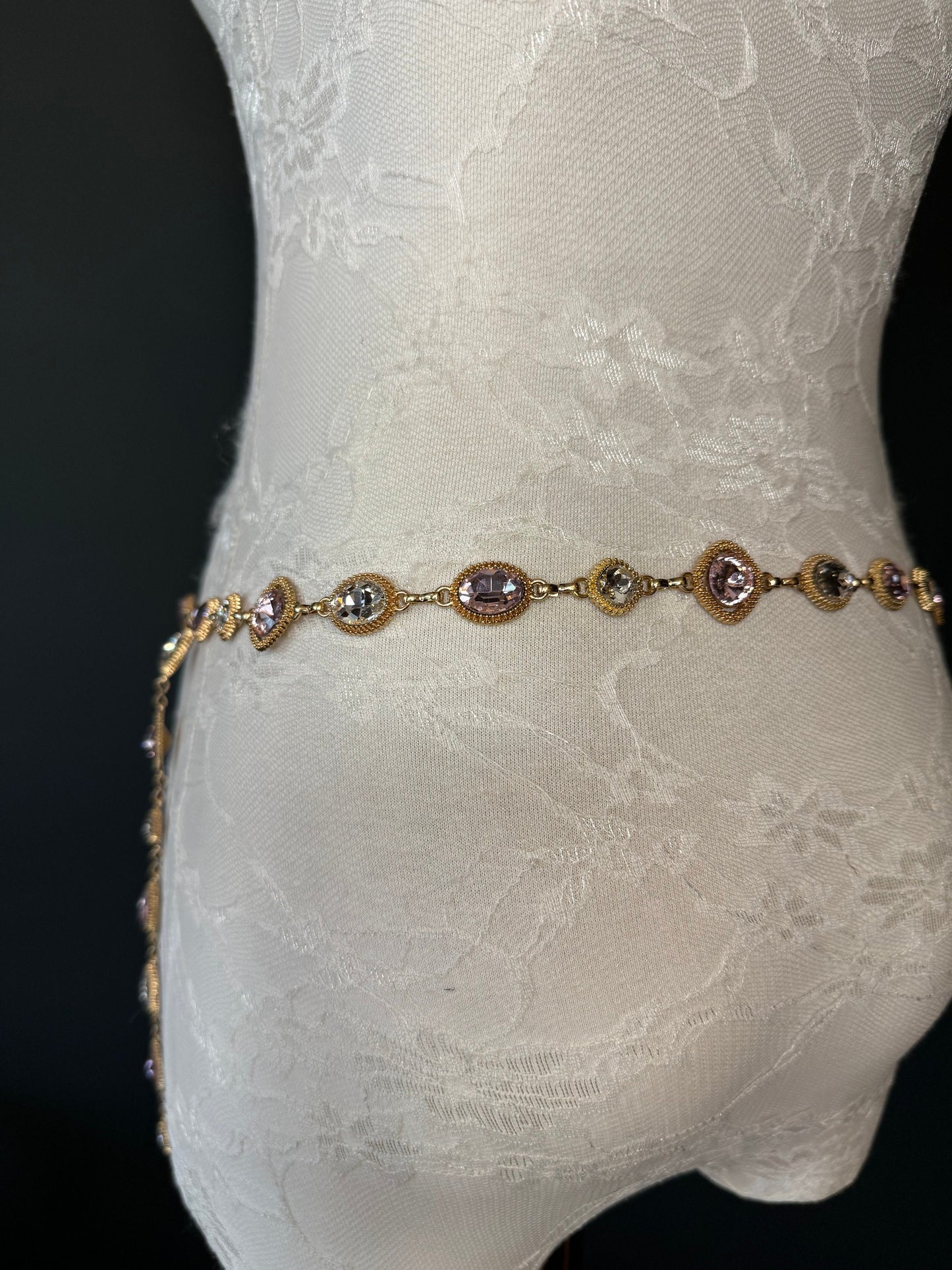 X-Long Belt, Jewel Rhinestone Belt, Chain Belt, Vintage Style Belt, Diamante Belt, Fashion Belt, Gift, Quality Belt, Elegant, Swimwear Belt