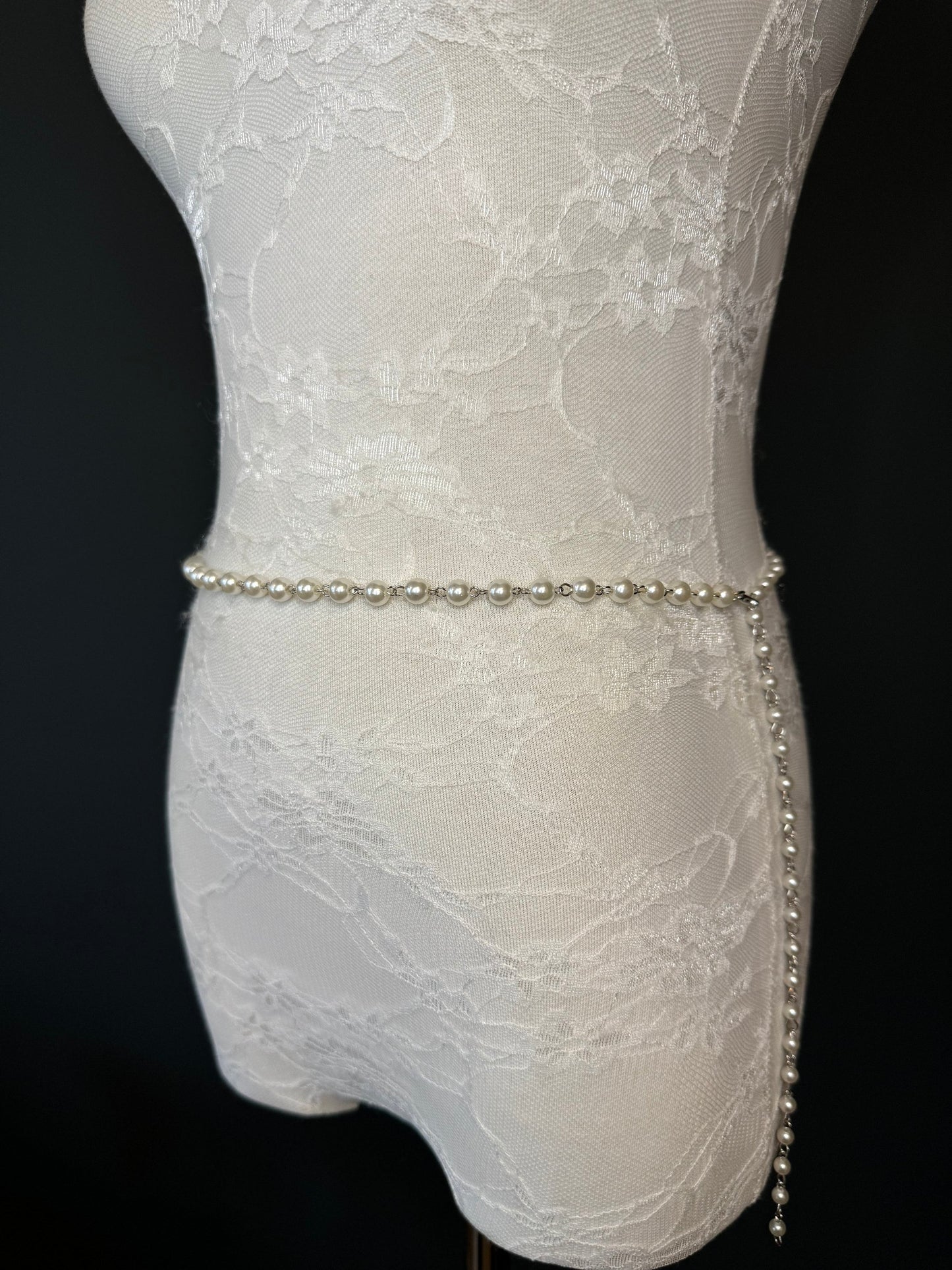 Pearl Belt, Full Length Pearl Belt, UK sizes 18”-70” Plus Sizes, Cream Pearl Belt, Swimwear, Dresses, Top, Accessory, Fashion, FAN Design