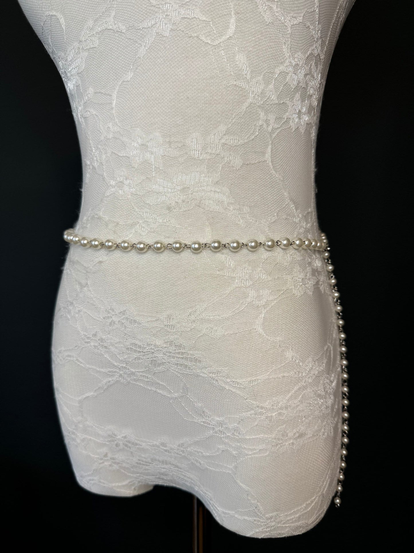 Pearl Belt, Full Length Pearl Belt, UK sizes 18”-70” Plus Sizes, Cream Pearl Belt, Swimwear, Dresses, Top, Accessory, Fashion, FAN Design