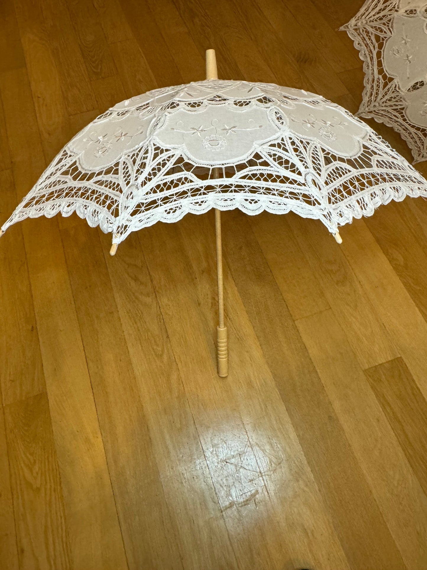 Lace Bridal Shower Umbrella Parasol, Battenburg Lace, High Quality, Ivory 36”, White 38”, Gifts, Baby Shower, Events, Displays, Handmade