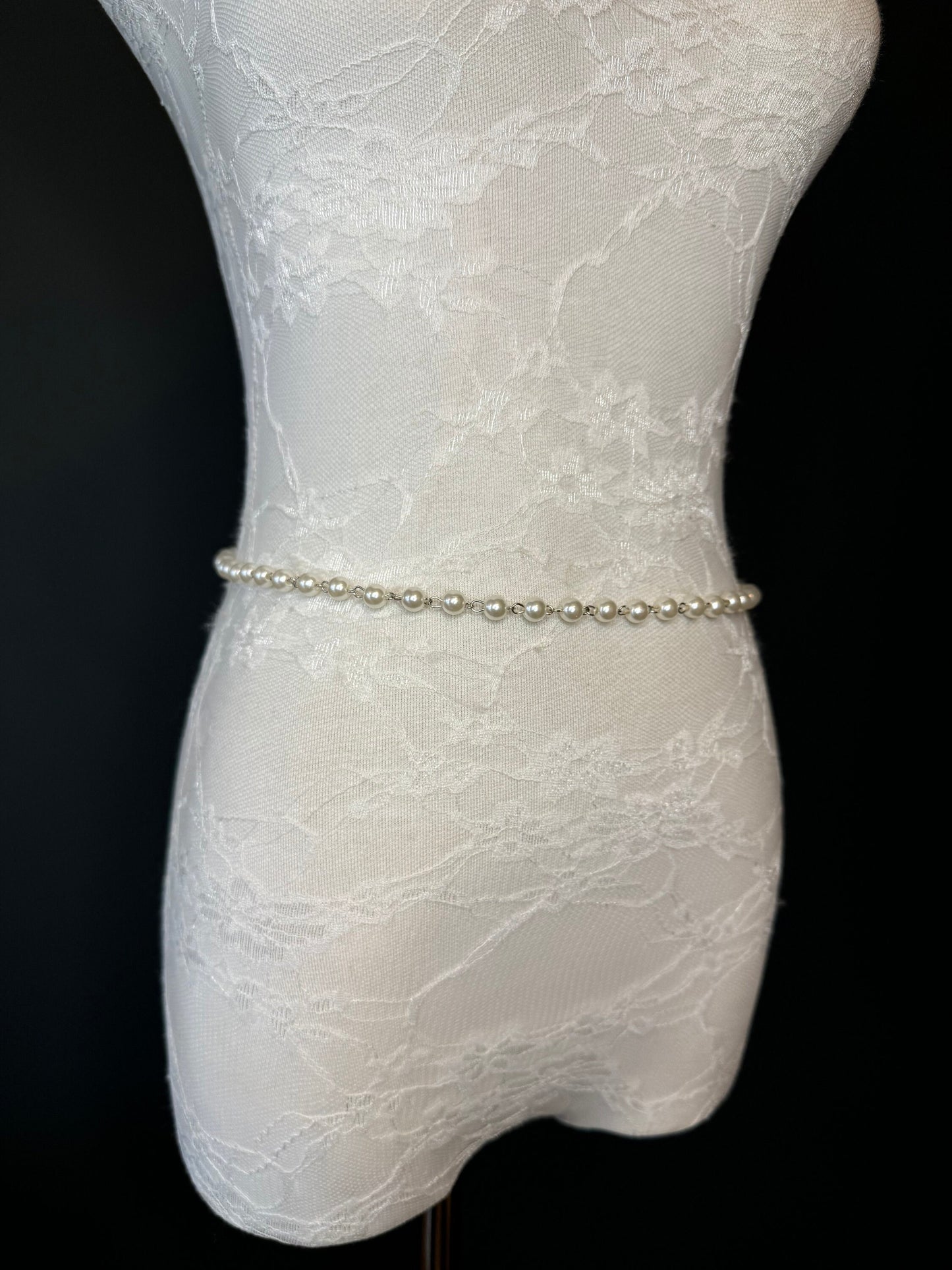 Pearl Belt, Full Length Pearl Belt, UK sizes 18”-70” Plus Sizes, Cream Pearl Belt, Swimwear, Dresses, Top, Accessory, Fashion, FAN Design