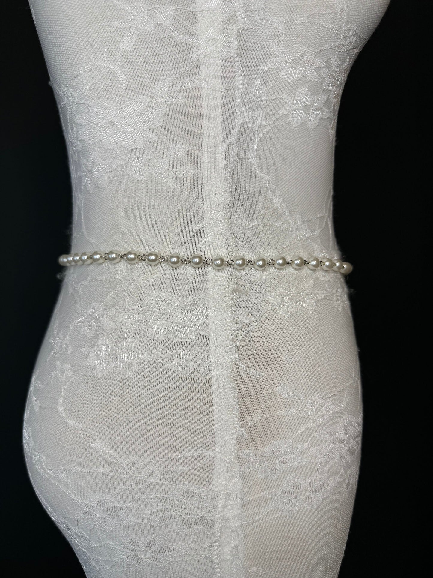Pearl Belt, Full Length Pearl Belt, UK sizes 18”-70” Plus Sizes, Cream Pearl Belt, Swimwear, Dresses, Top, Accessory, Fashion, FAN Design